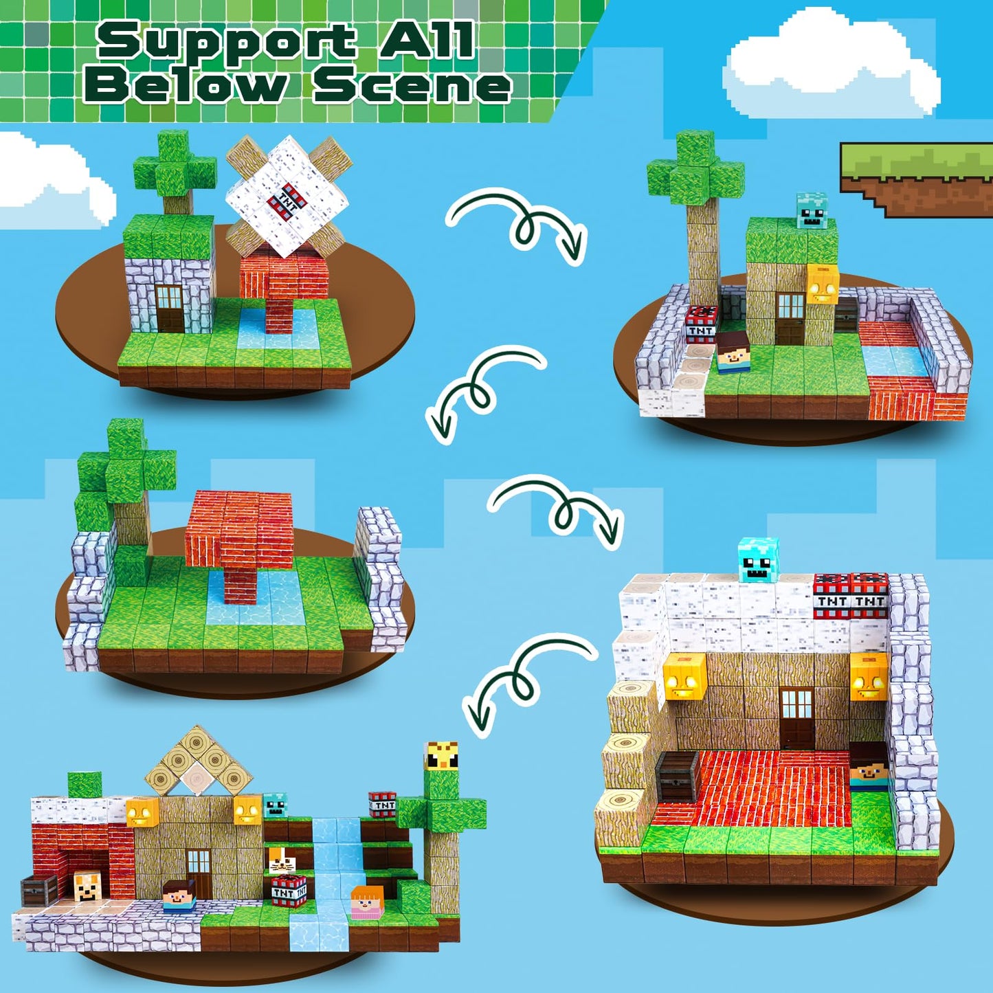 ToyUnited 150PCS Magnetic Blocks – STEM Forest World Building Set for Kids