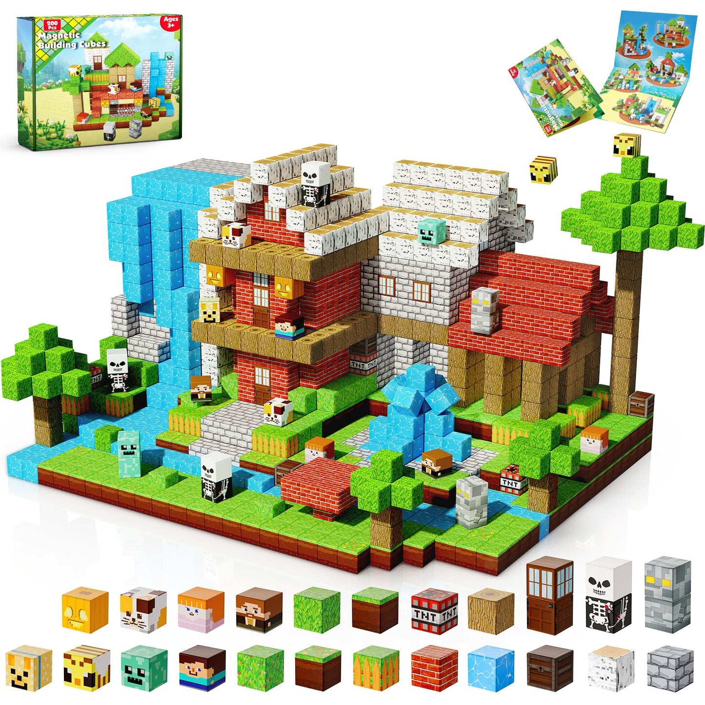ToyUnited 200Pcs Magnetic Blocks – STEM Building Cubes for Kids 3+ | Creative, Sensory, Hands-on Play