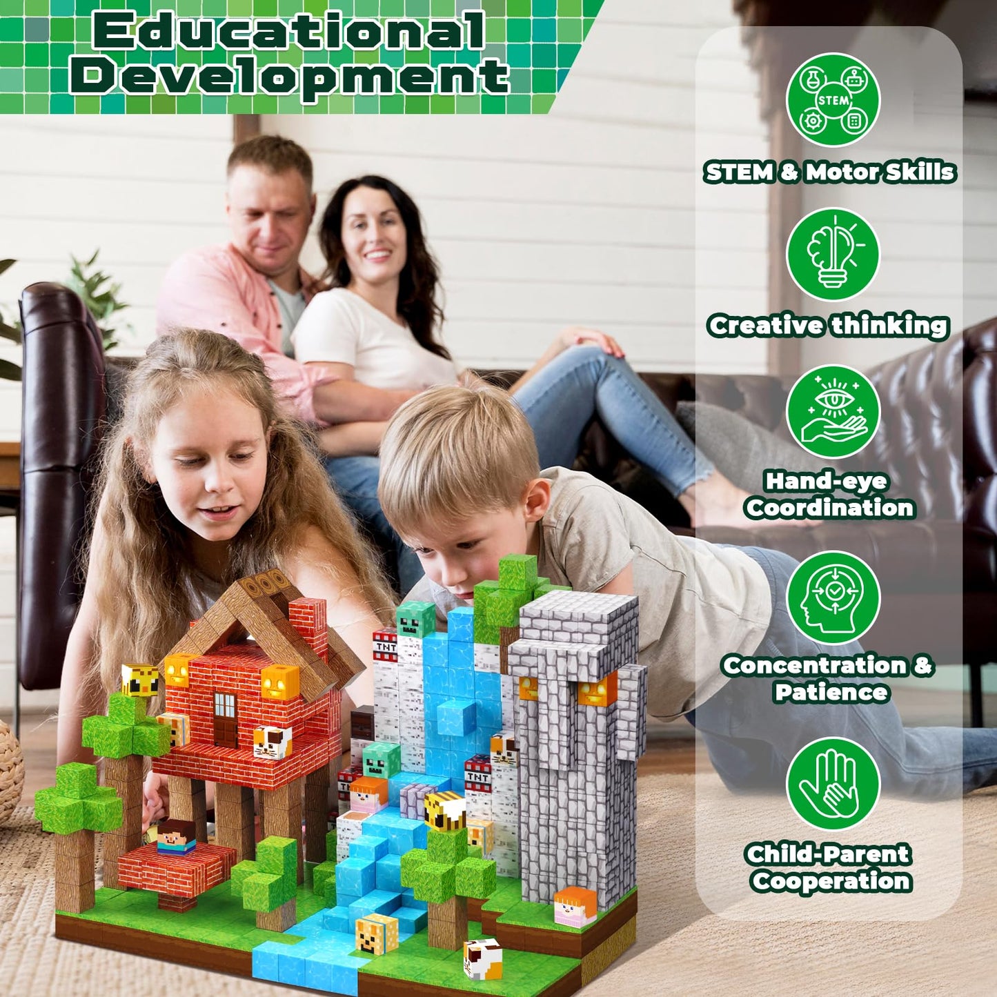ToyUnited 150PCS Magnetic Blocks – STEM Forest World Building Set for Kids