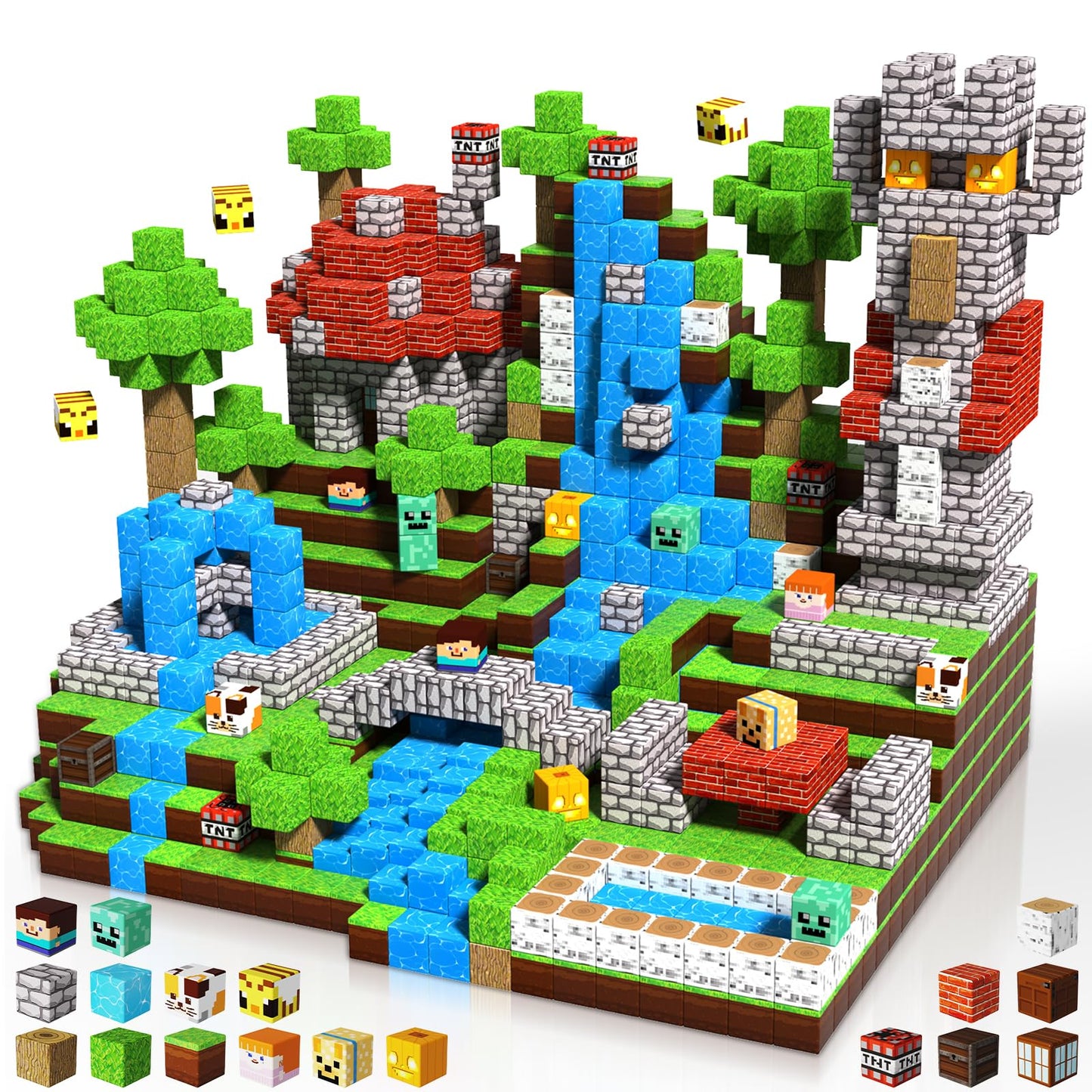 ToyUnited 150PCS Magnetic Blocks – STEM Forest World Building Set for Kids