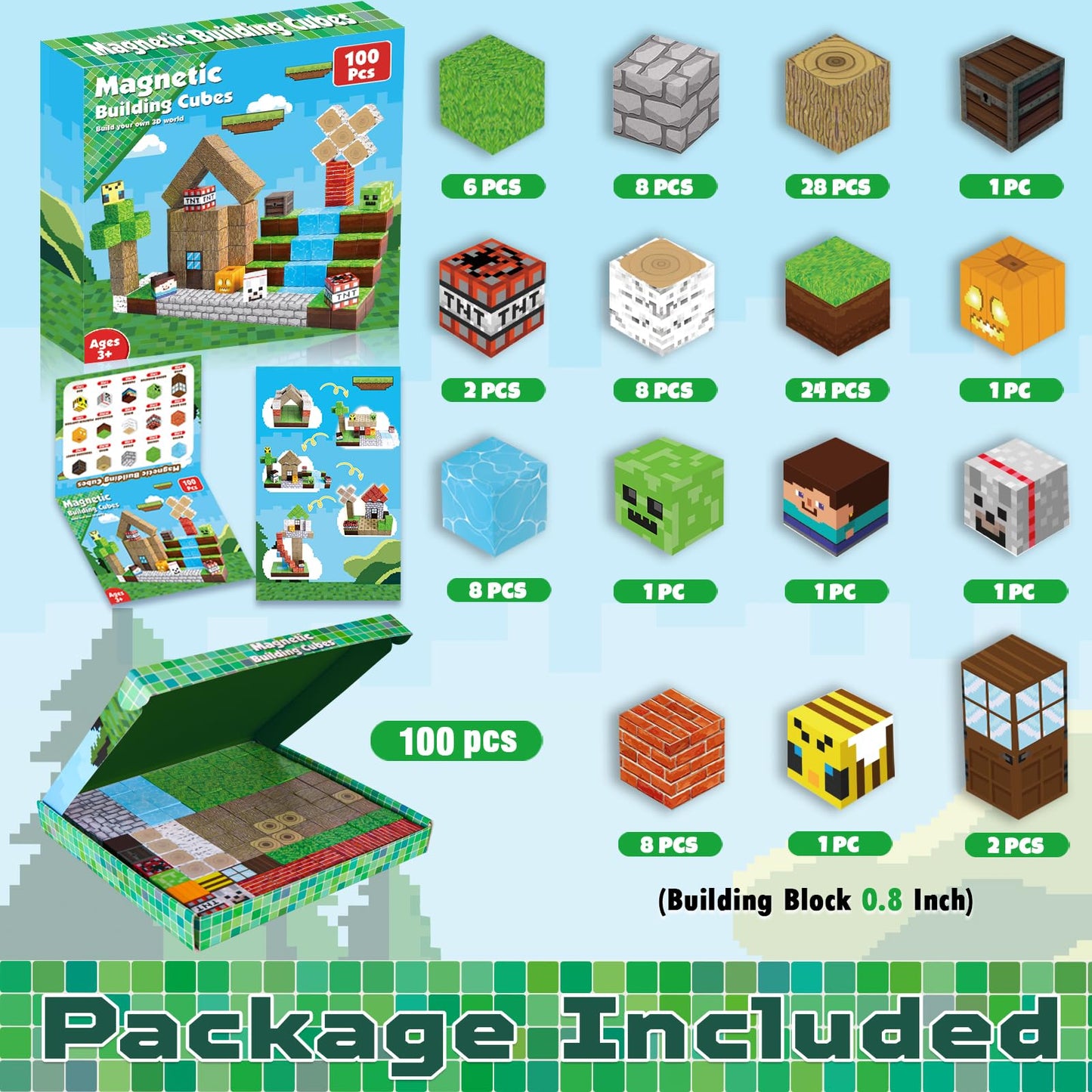 ToyUnited Magnetic Blocks – 100 Pcs STEM Building Set for Kids (Ages 3–10)