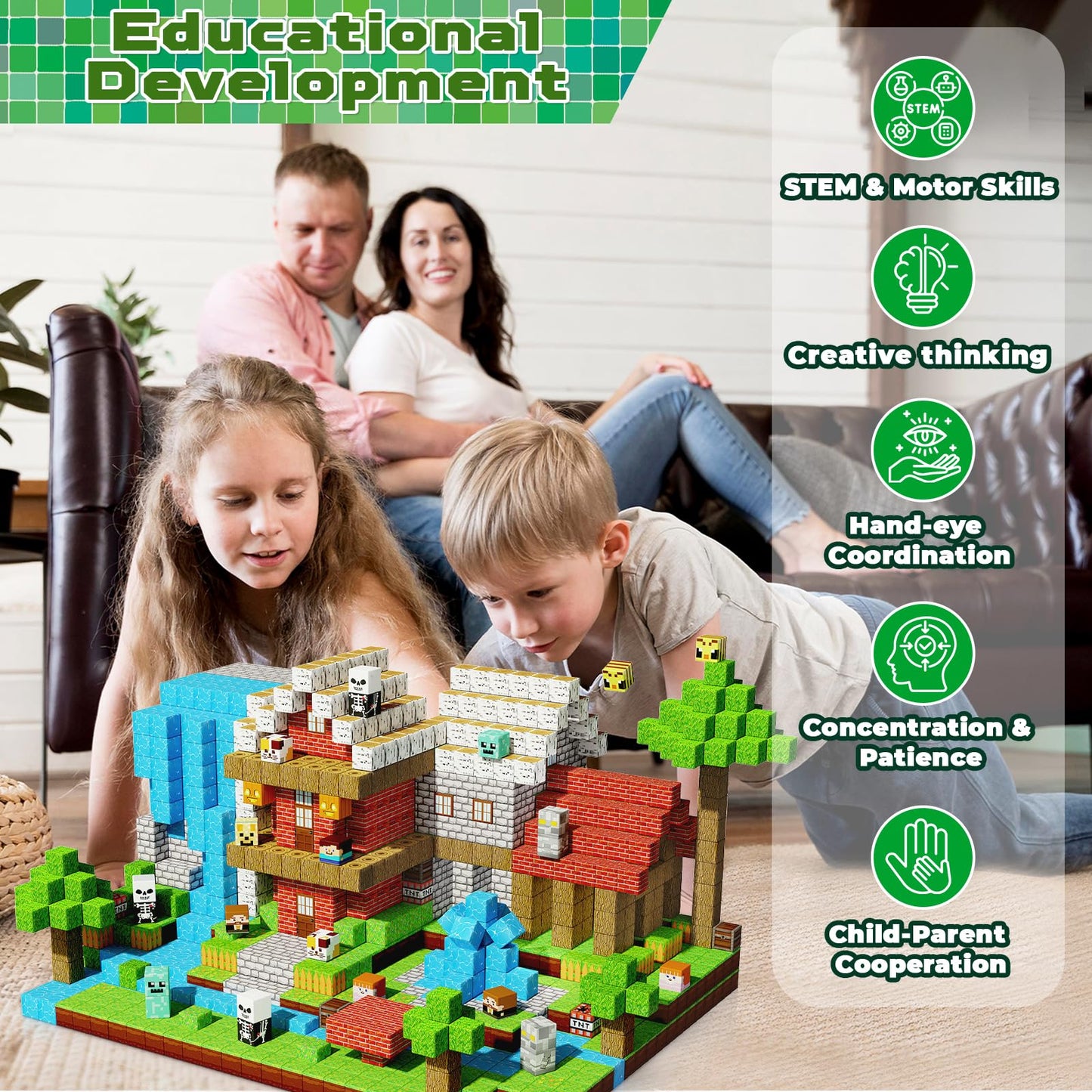 ToyUnited 200Pcs Magnetic Blocks – STEM Building Cubes for Kids 3+ | Creative, Sensory, Hands-on Play