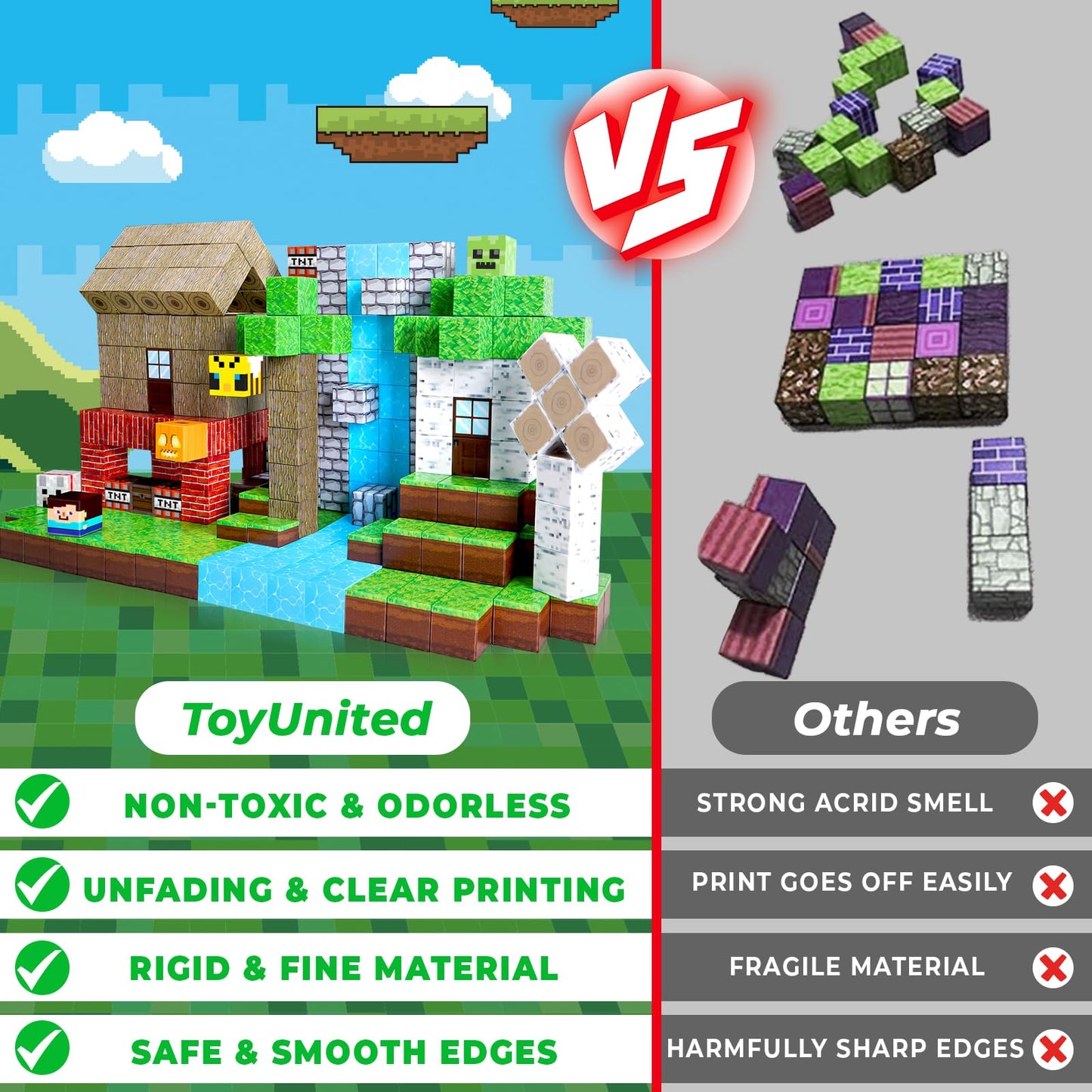 ToyUnited Magnetic Blocks – 100 Pcs STEM Building Set for Kids (Ages 3–10)