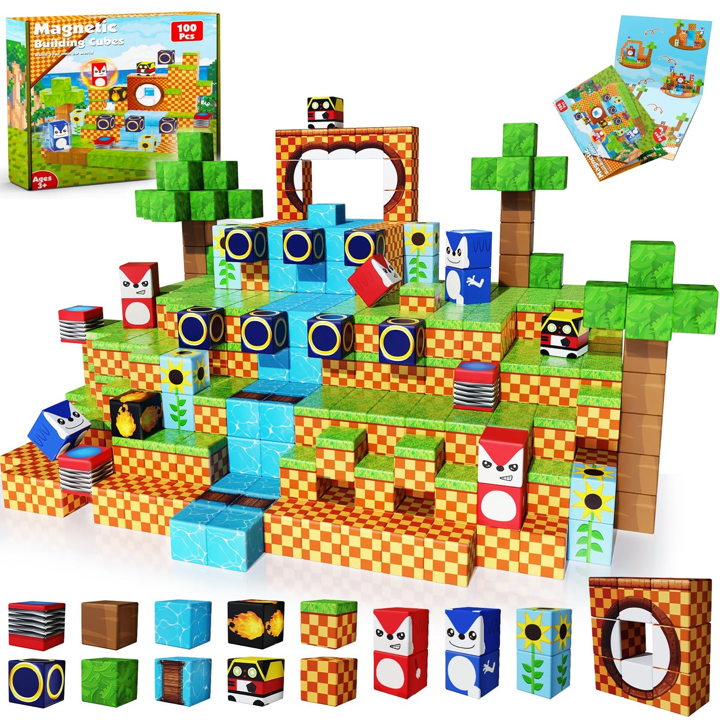 ToyUnited Magnetic Blocks 100PCS – STEM Building Toys for Kids Aged 3-8