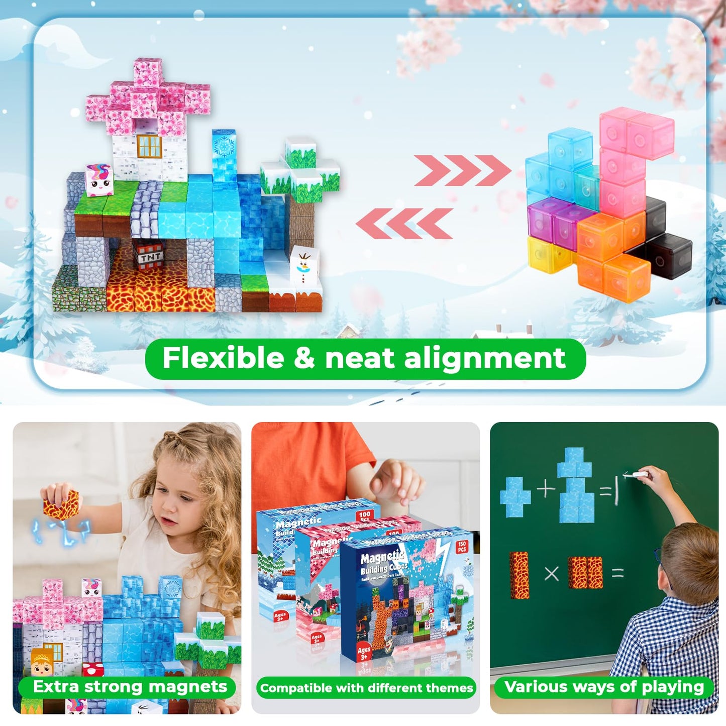 ToyUnited Magnetic Blocks 150PCS – STEM Building Cubes for Kids 4-8