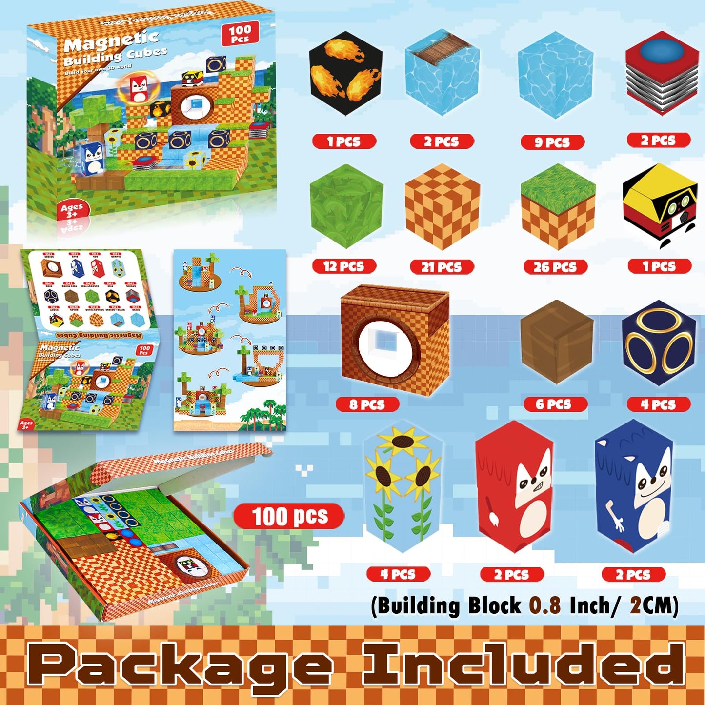 ToyUnited Magnetic Blocks 100PCS – STEM Building Toys for Kids Aged 3-8