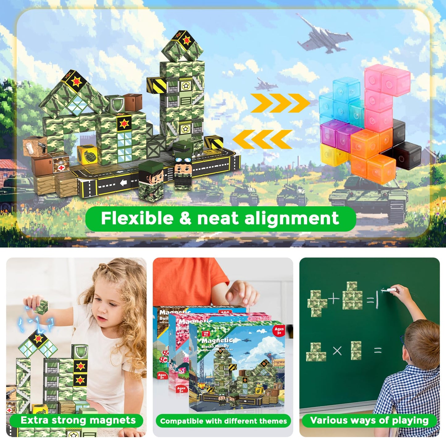 ToyUnited 100PCS Magnetic Blocks – STEM Building Blocks for Kids, Educational Sensory Cube Toys