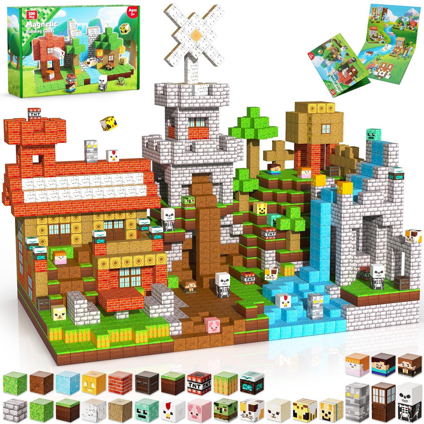 ToyUnited 300PCS Magnetic Blocks – STEM Magnetic Building Cubes for Kids Aged 3-8