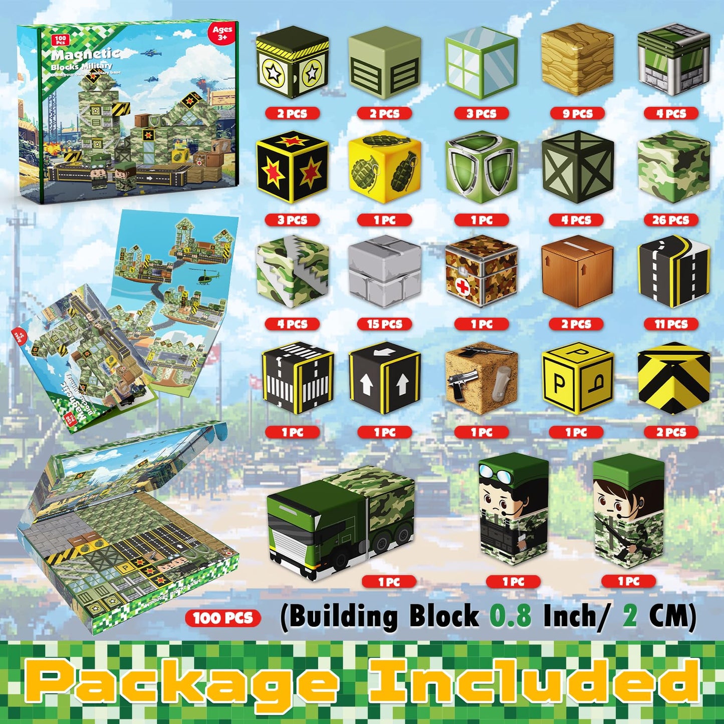 ToyUnited 100PCS Magnetic Blocks – STEM Building Blocks for Kids, Educational Sensory Cube Toys