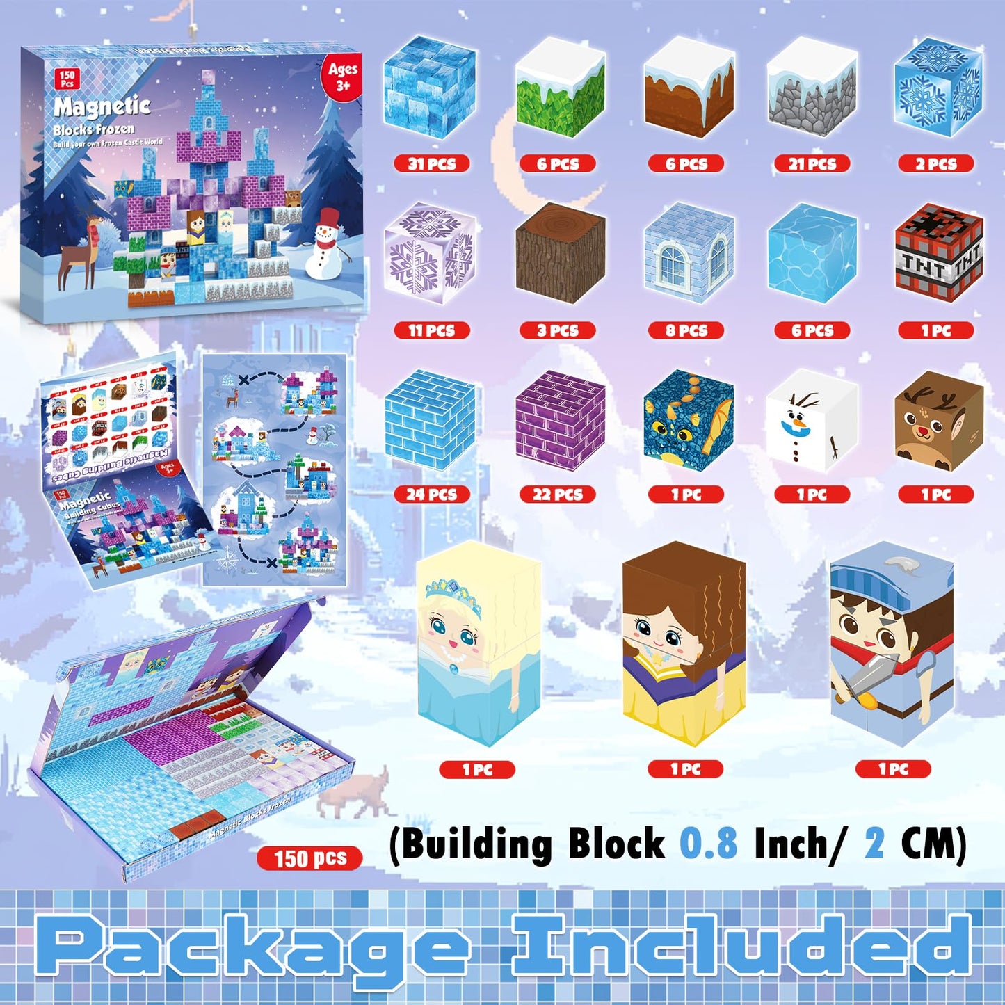 ToyUnited 150PCS Magnetic Blocks – STEM Magnet Building Blocks for Kids Ages 3-10