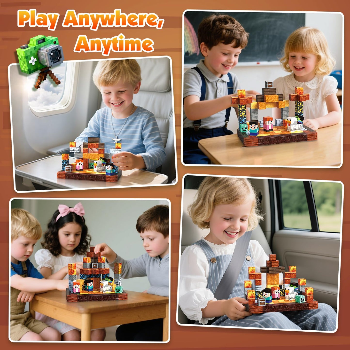 ToyUnited 60 PCS Magnetic Blocks – 0.8in Mini Building Cubes, Travel STEM Toy for Kids 3+