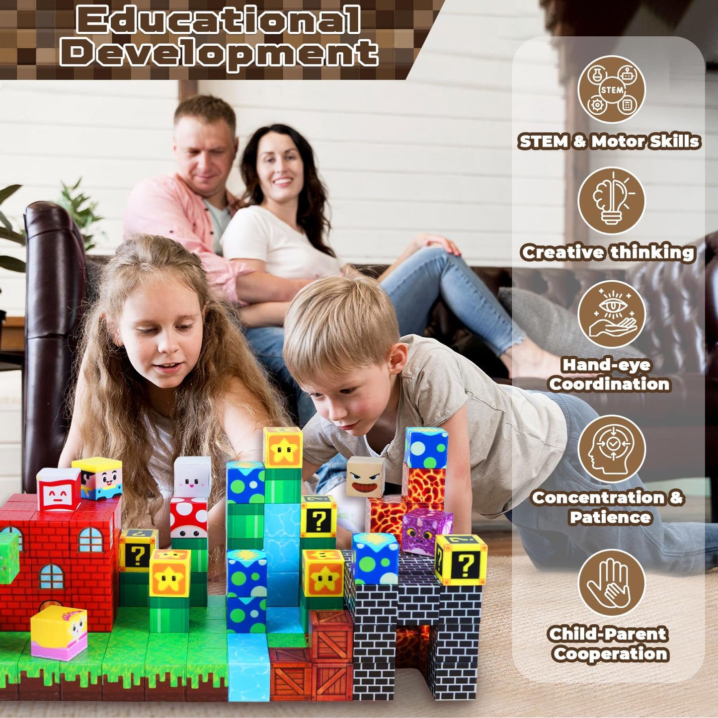 ToyUnited Magnetic Blocks - 150 PCS Castle World Set | STEM Montessori Building Toys for Kids 3+