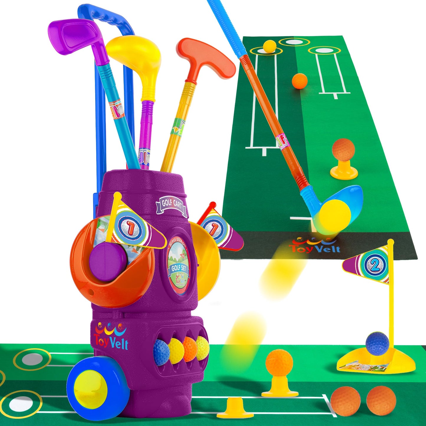 ToyVelt Toddler Golf Set – Safe Indoor Golf for Kids 2–5