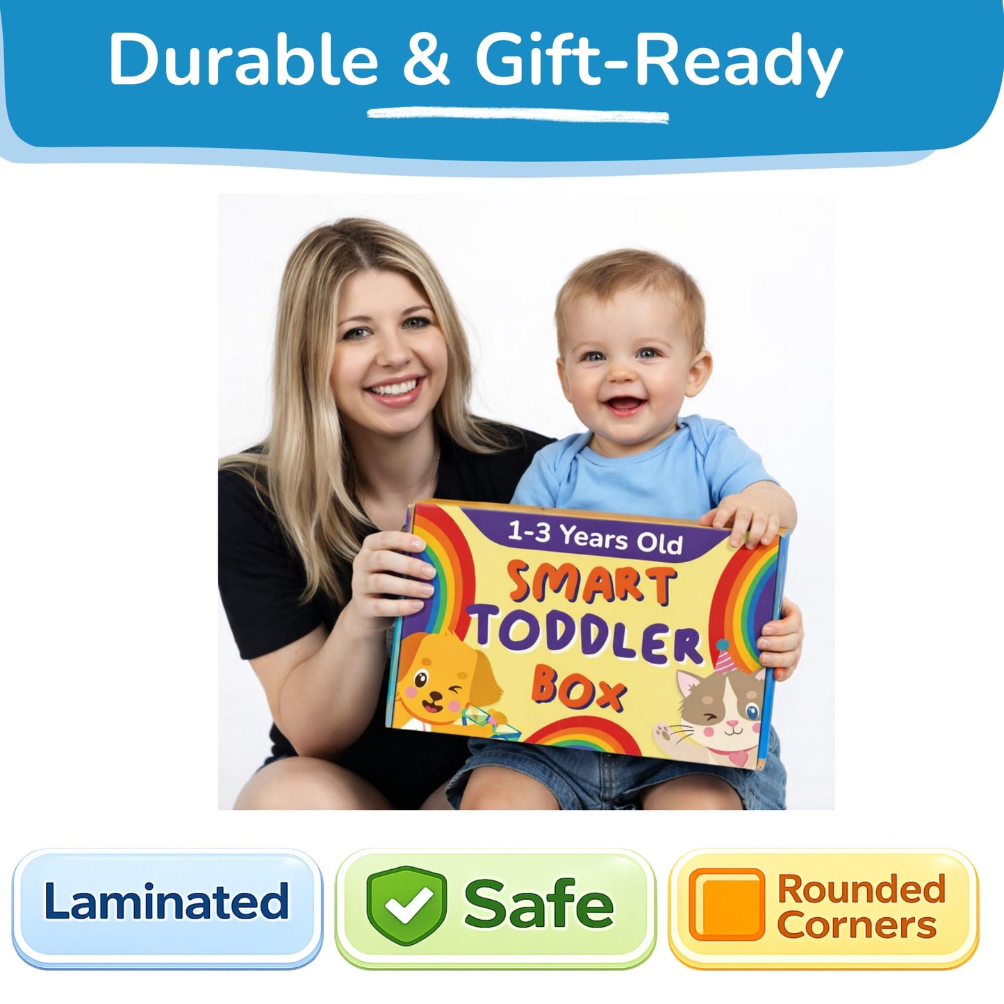 TOYVENTIVE Preschool Montessori Learning Kit with Busy Book – Toddler Flash Cards & Puzzles (Ages 1-4)