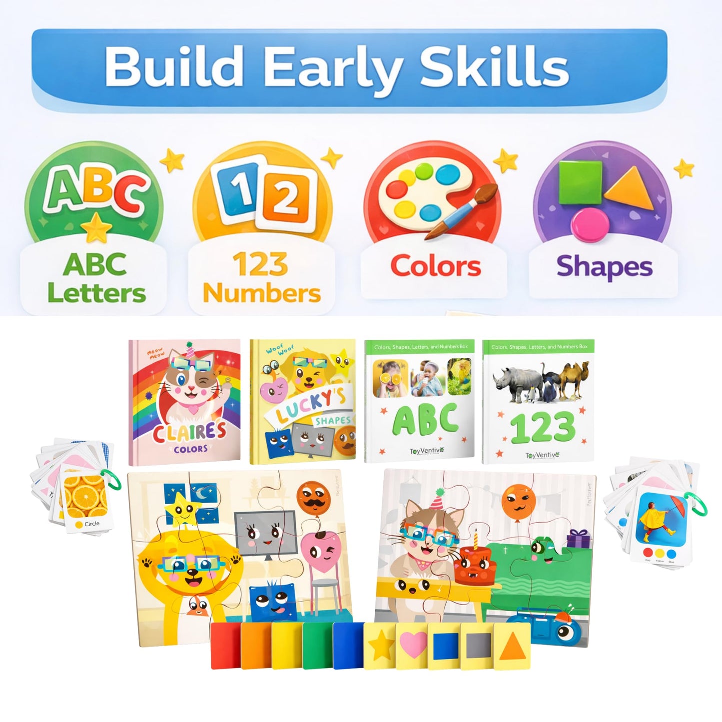 TOYVENTIVE: Educational Toddler Books, Flash Cards & Puzzles for 1–4 Year Olds