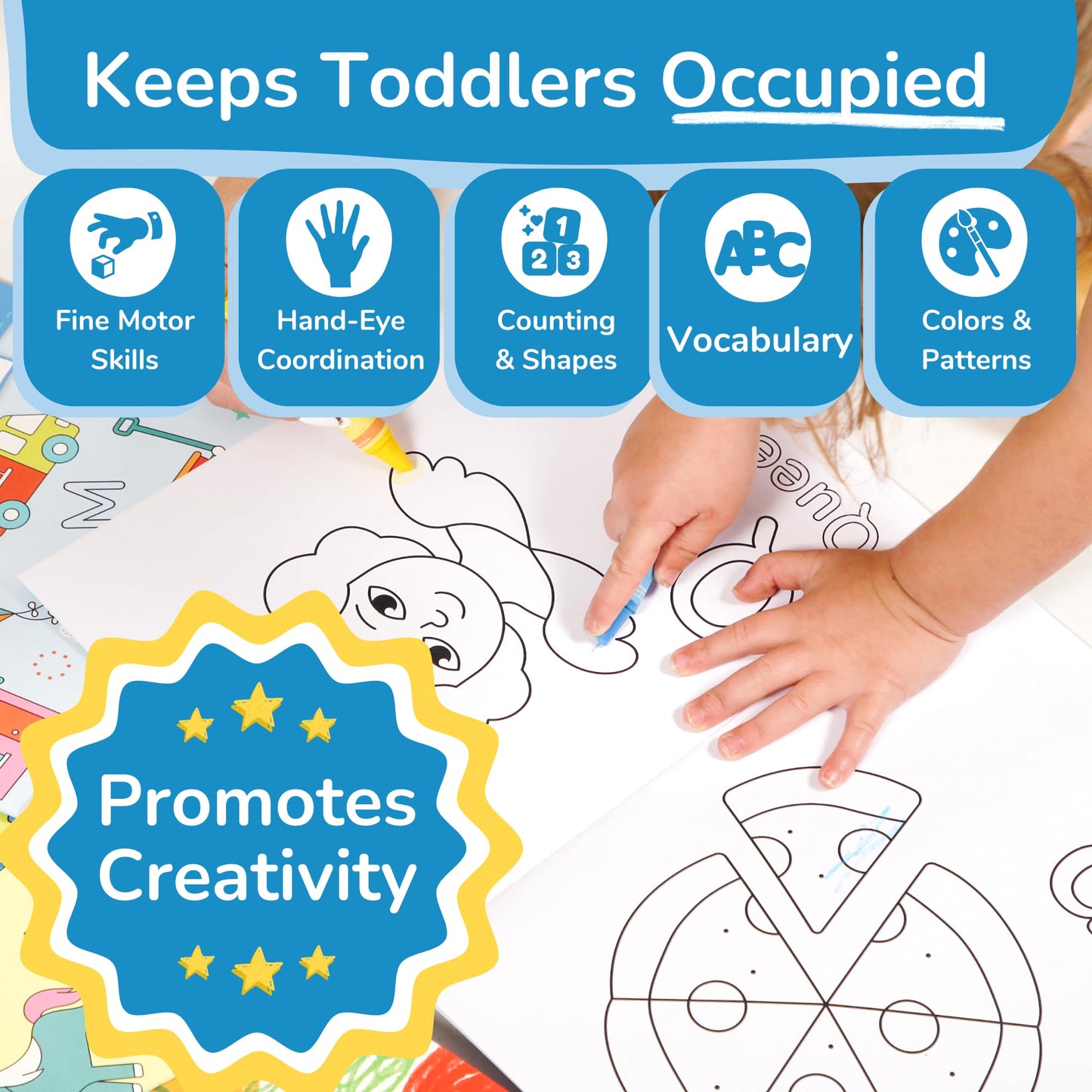 TOYVENTIVE Toddler Coloring Books, Non-Toxic Crayons & Gift Sets for 1+ Year Olds