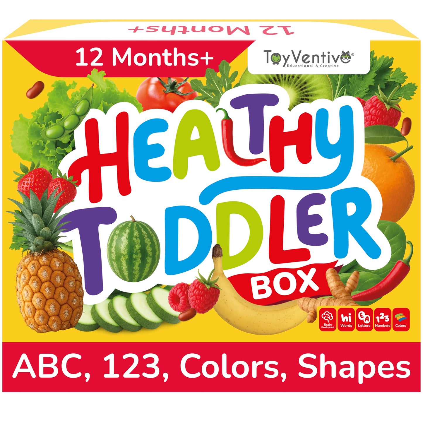 TOYVENTIVE Preschool Learning Activities & Montessori Toys for 1-2 Year Olds | Educational Flashcards & Kitchen Play Kit