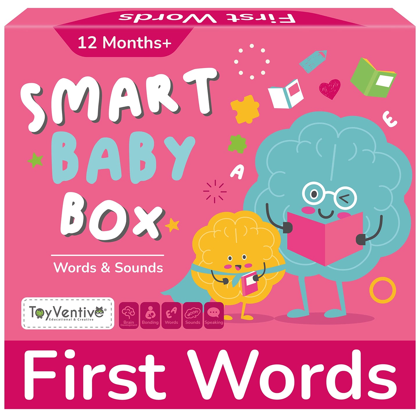 Toyventive Smart Baby Box – Educational Toys & Board Books for Infants & Toddlers (0-24 Months)