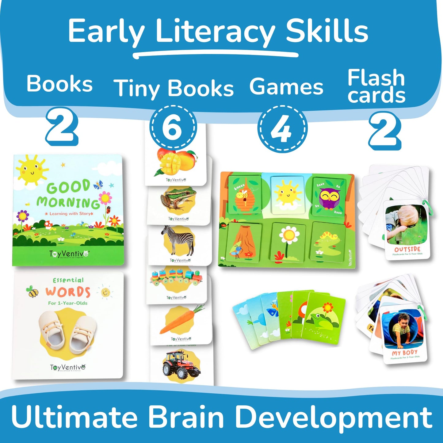 Toyventive Smart Baby Box – Educational Toys & Board Books for Infants & Toddlers (0-24 Months)
