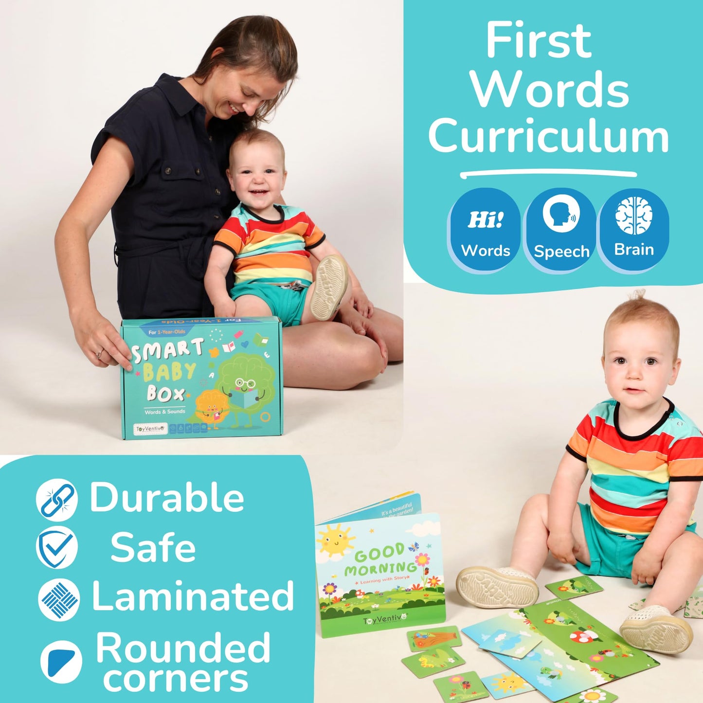 Toyventive Smart Baby Box – Educational Toys & Board Books for Infants & Toddlers (0-24 Months)