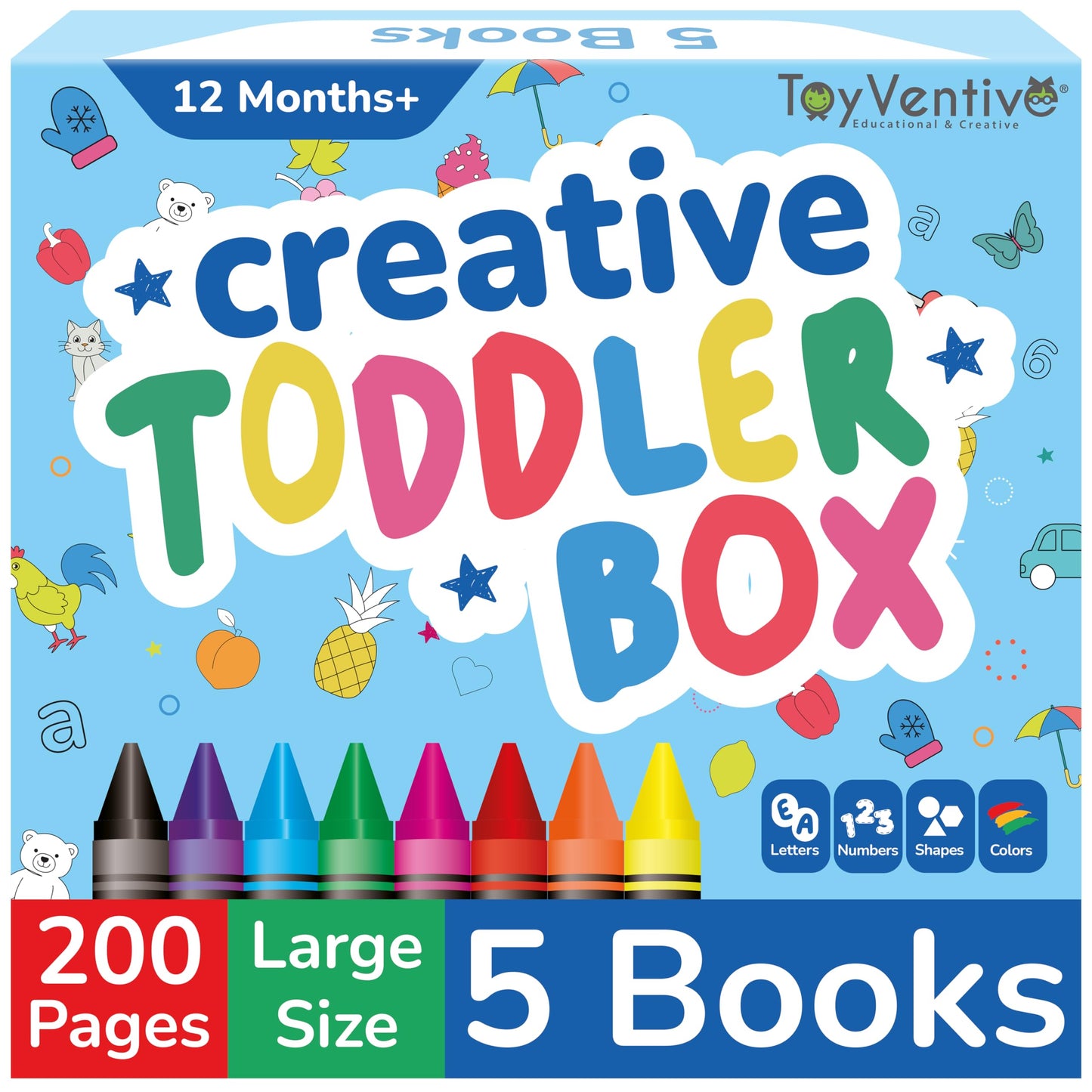 TOYVENTIVE Toddler Coloring Books, Non-Toxic Crayons & Gift Sets for 1+ Year Olds