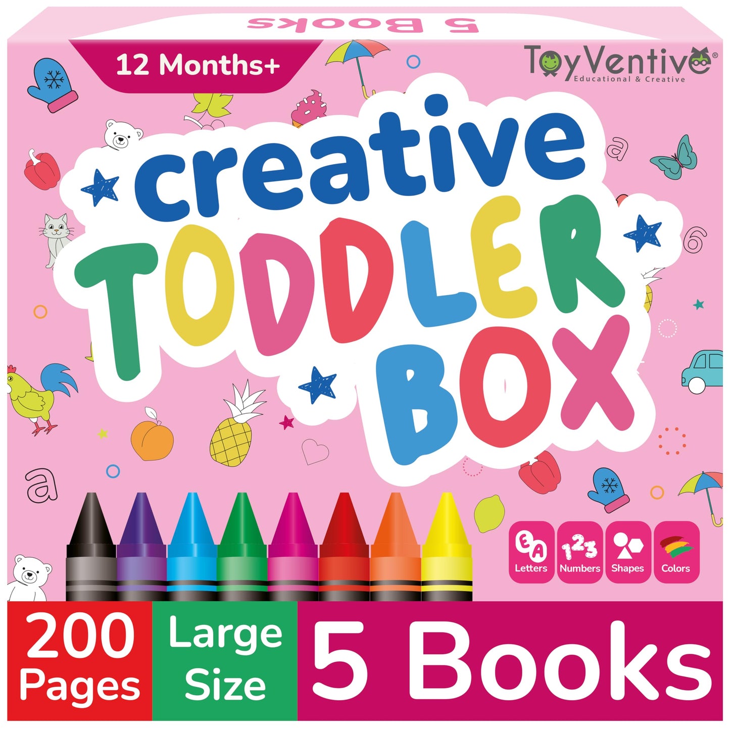 TOYVENTIVE Toddler Coloring Books & Crayons – Educational Toys for Ages 1-4