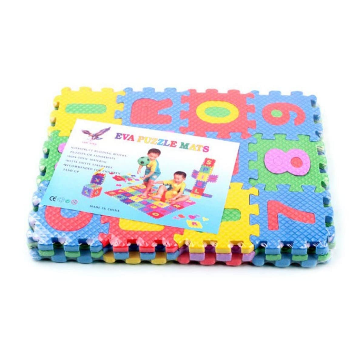 Toyvian 36Pcs Mini Number Alphabet Puzzle Table Mat for Early Learning