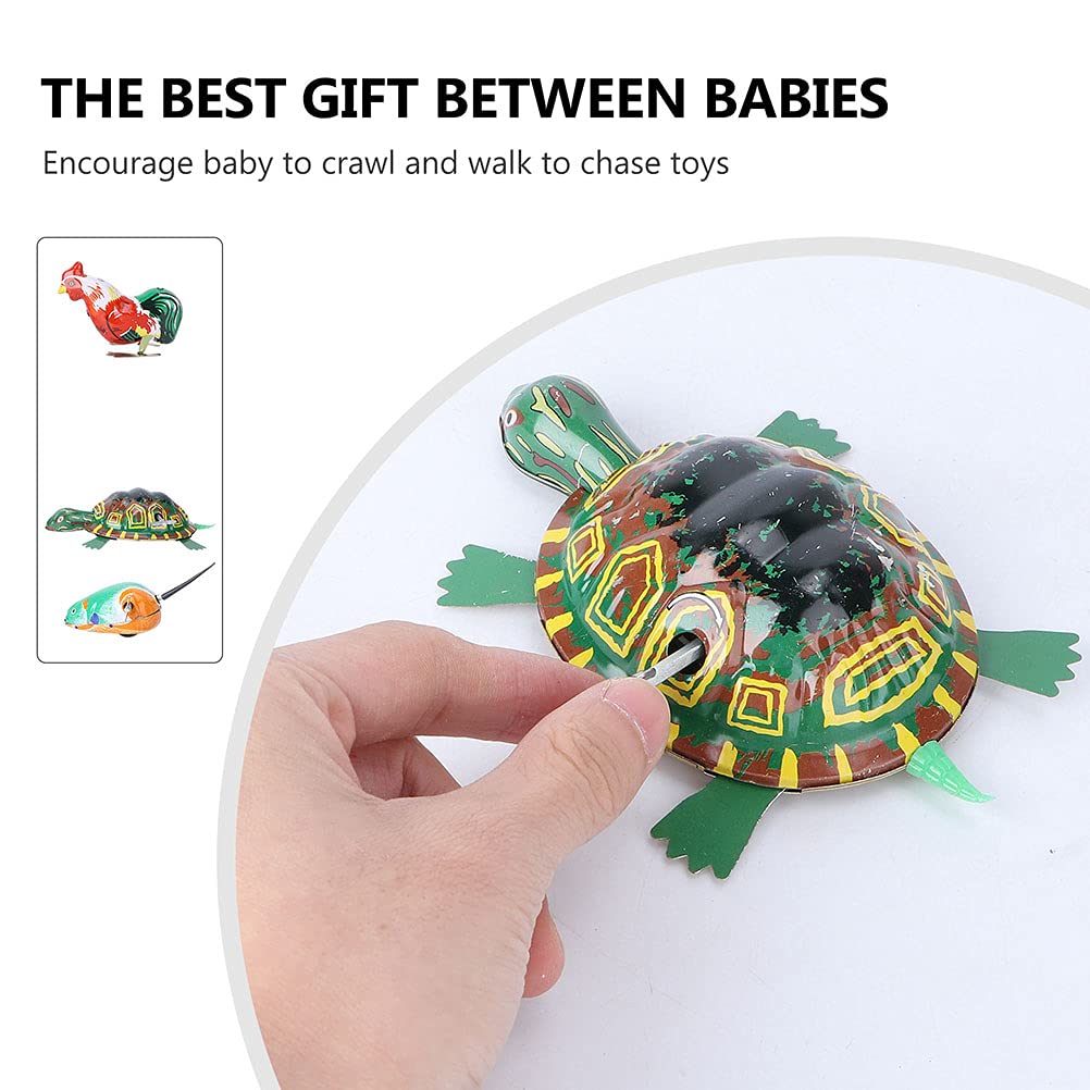 Toyvian 4Pcs Vintage Tin Toys: Wind-Up Clockwork Jumping Animals Set