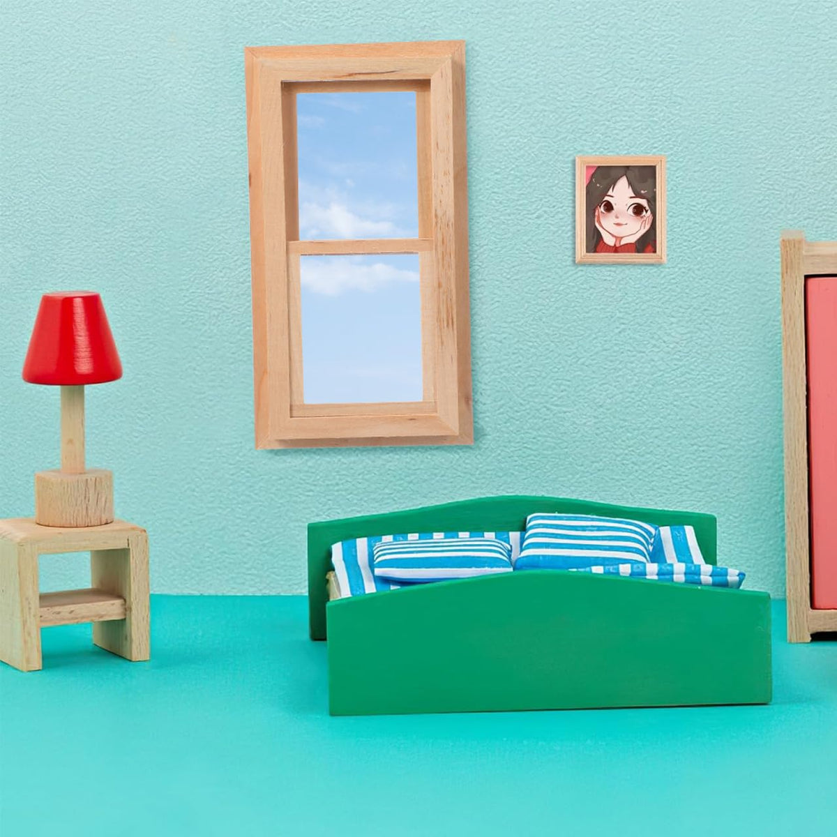 Toyvian 12-Scale Wooden Dollhouse Window Frame – DIY Mini Window for 1:12 Homes