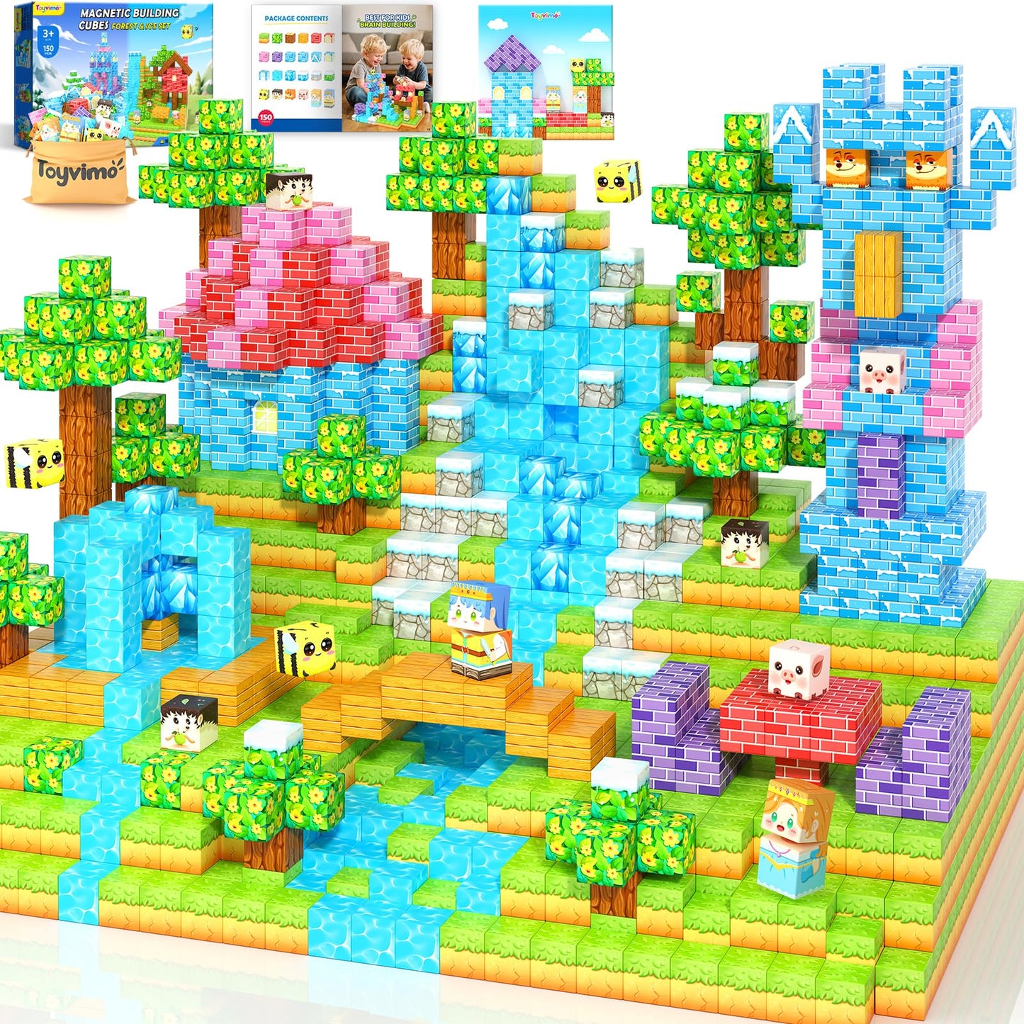 Toyvimo Magnetic Blocks 150PCS – STEM Building Toys for Kids 3-12 | Educational Gift