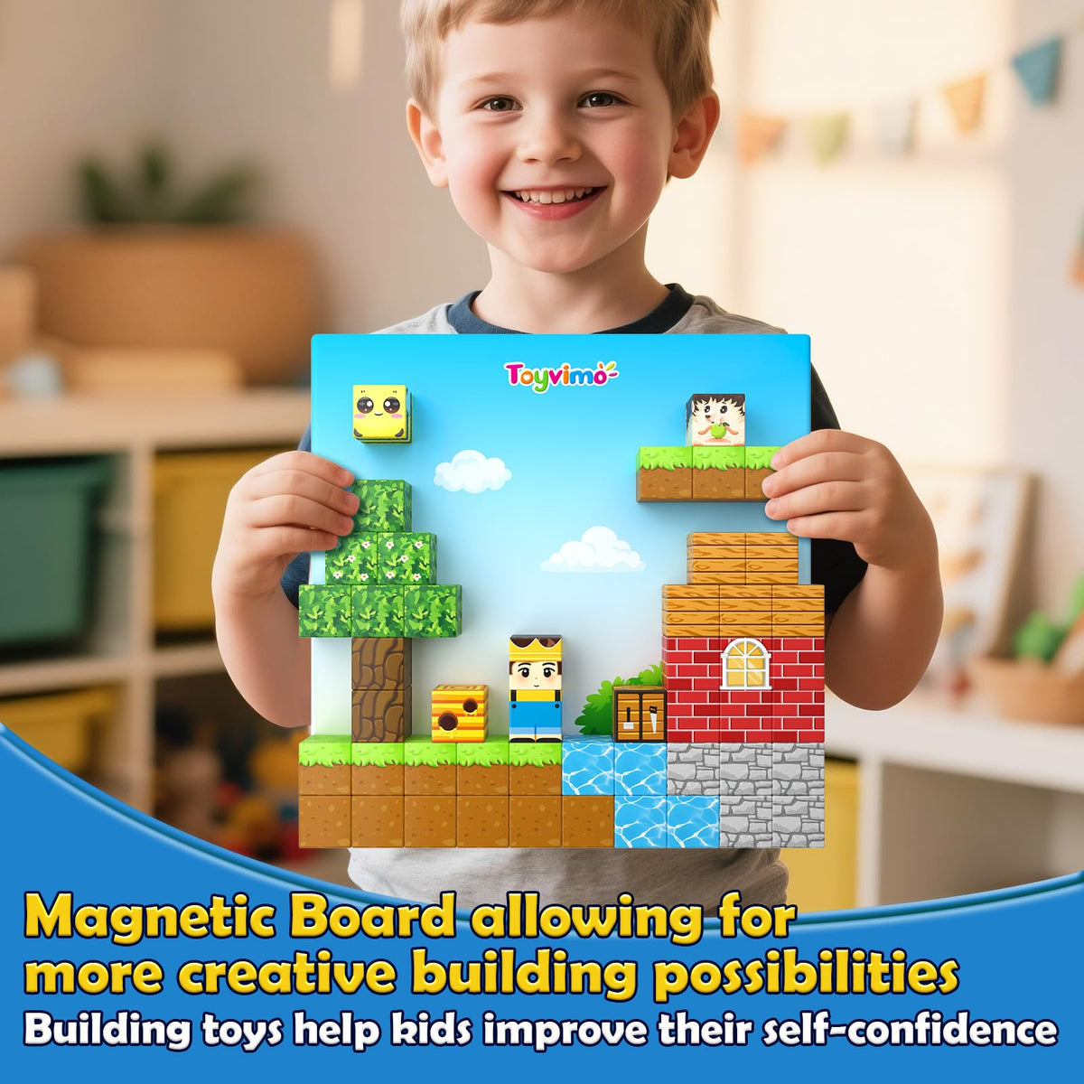 Toyvimo Magnetic Blocks 100PCS – STEM Compatible Building Toys for Kids 3+