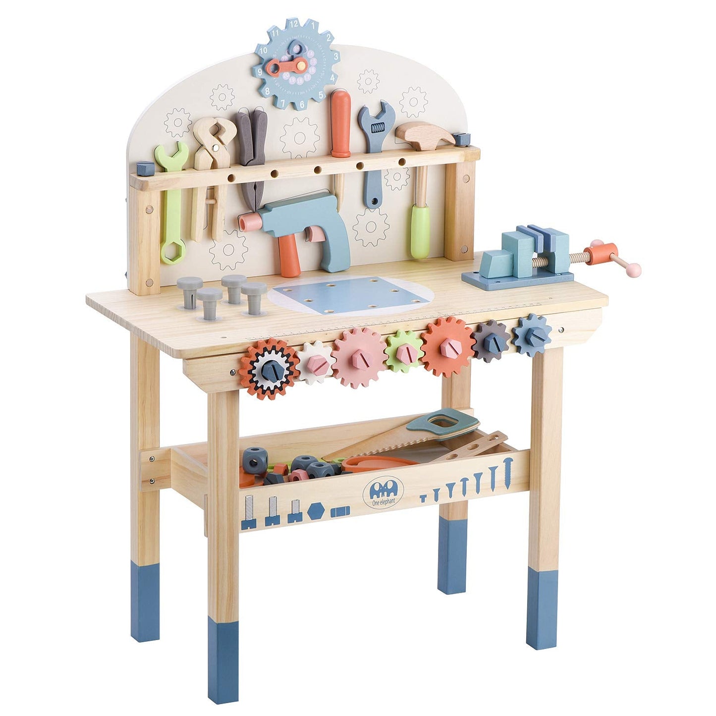 Toywoo Wooden Tool Bench for Kids – Play Workbench with Tools Set