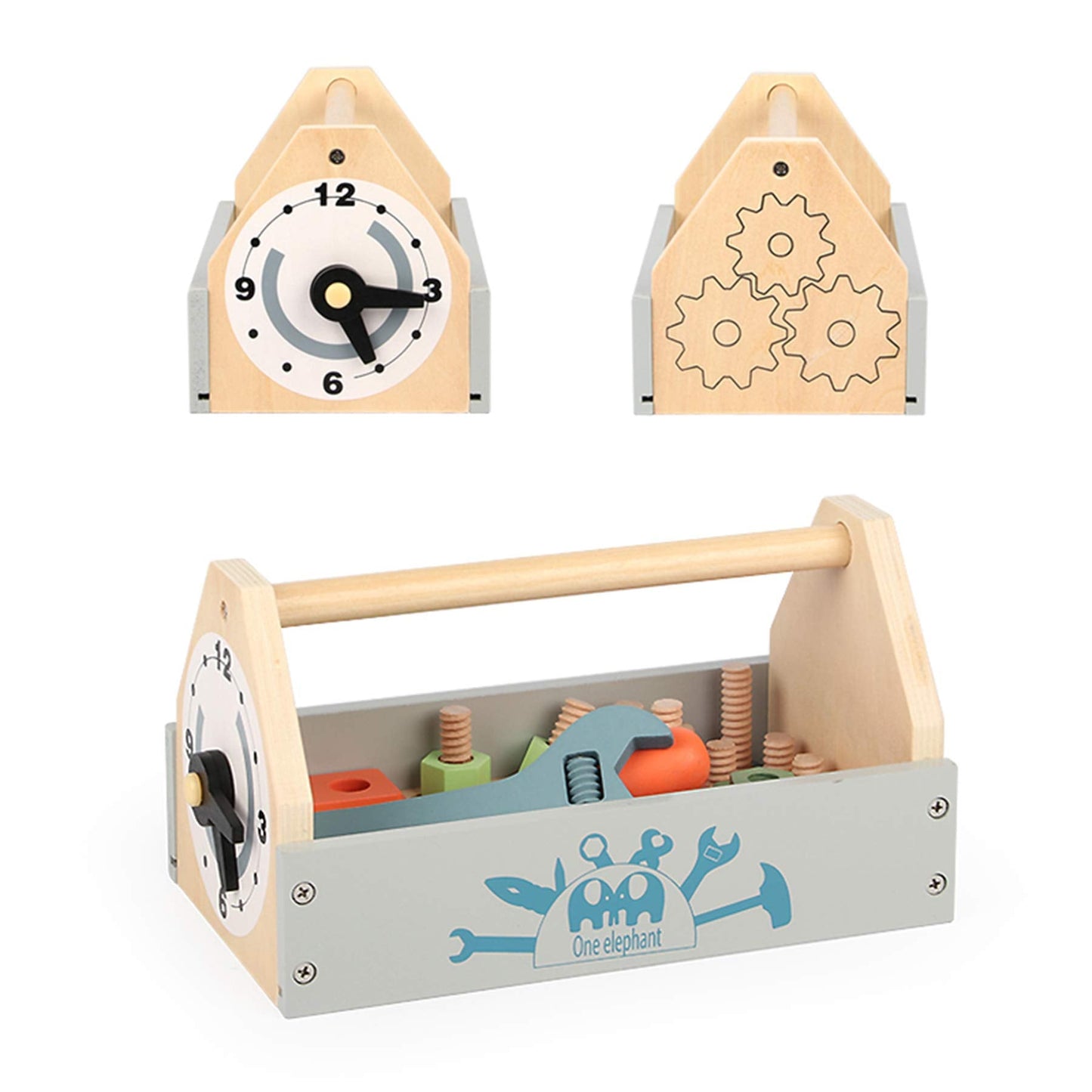 Toywoo Wooden Tool Toolbox – 34-Piece Educational Construction Set for Toddlers