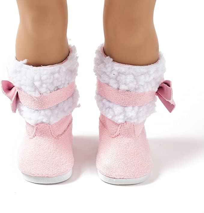 TOYYSB 6 Pairs Doll Shoes Set for 18-Inch Dolls — Boots + Leather Shoes