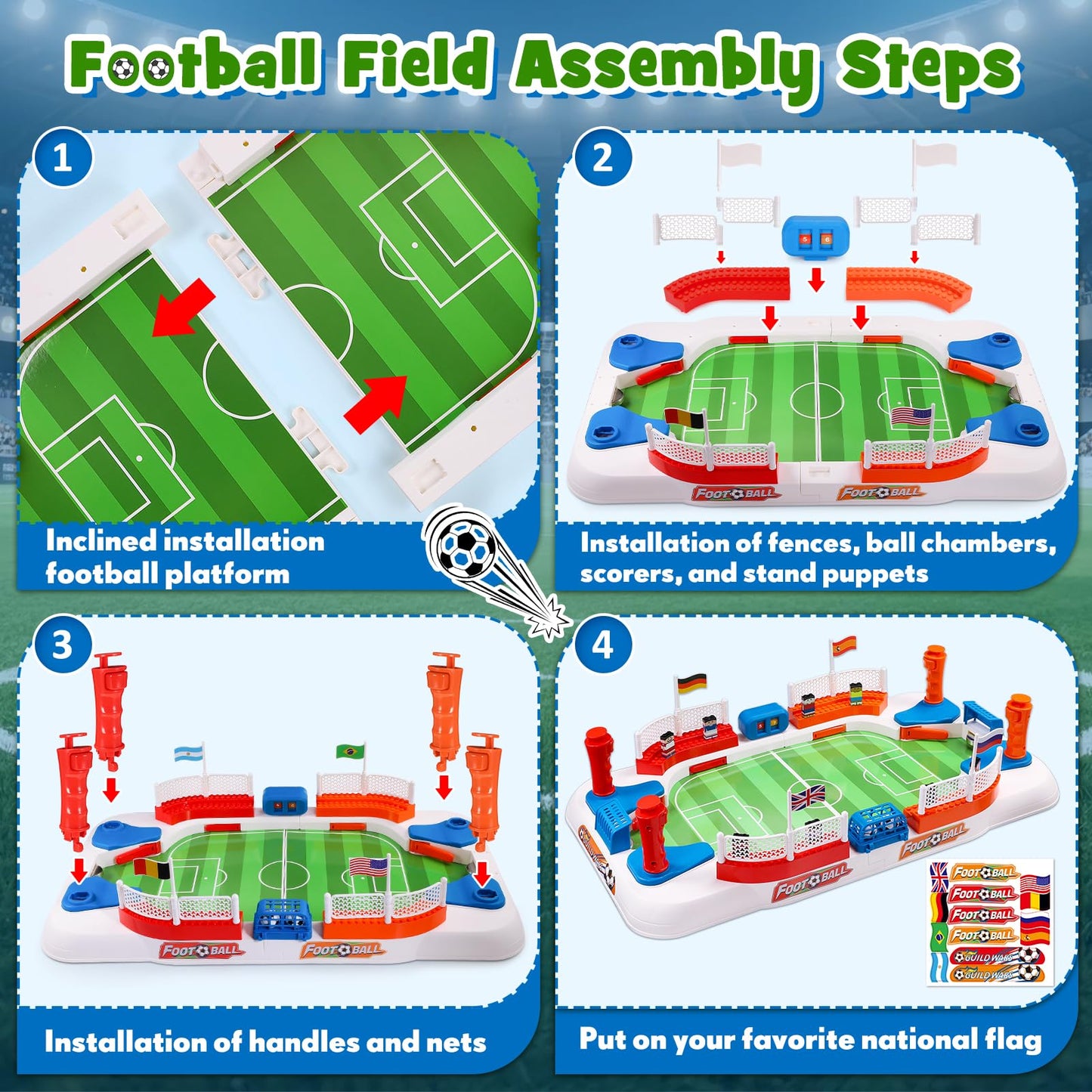 Toyze Soccer Board Game – Mini Foosball Table for Kids, Indoor Family Fun Gift (Ages 4–12)