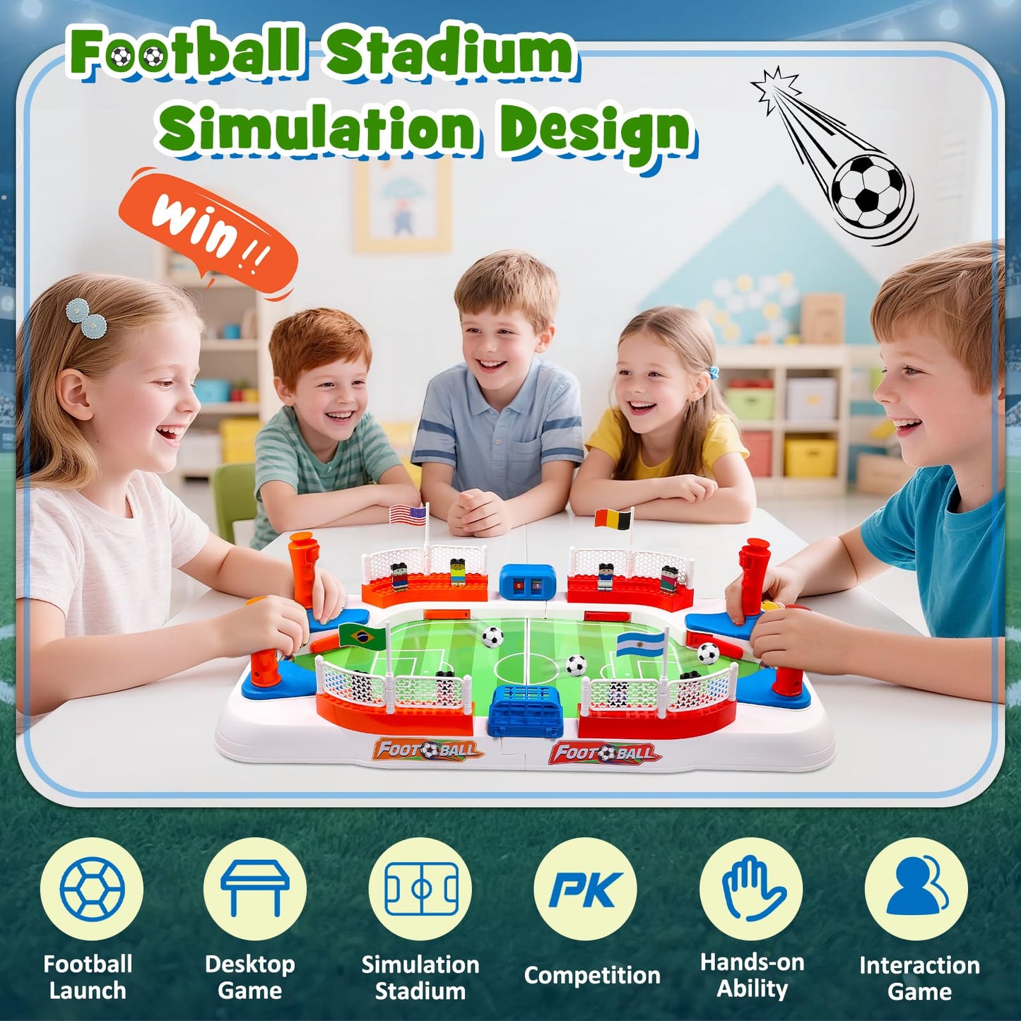 Toyze Soccer Board Game – Mini Foosball Table for Kids, Indoor Family Fun Gift (Ages 4–12)