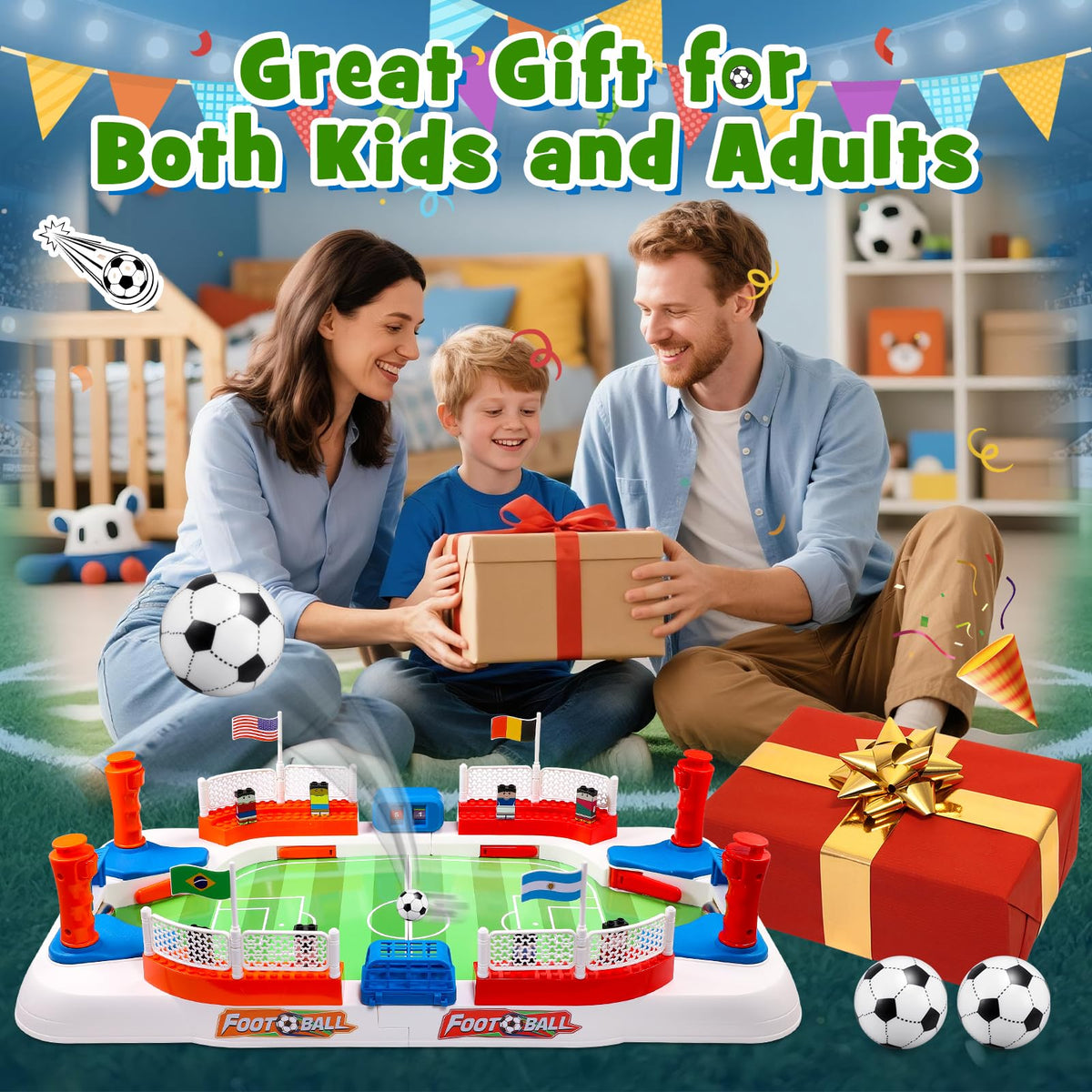 Toyze Soccer Board Game – Mini Foosball Table for Kids, Indoor Family Fun Gift (Ages 4–12)