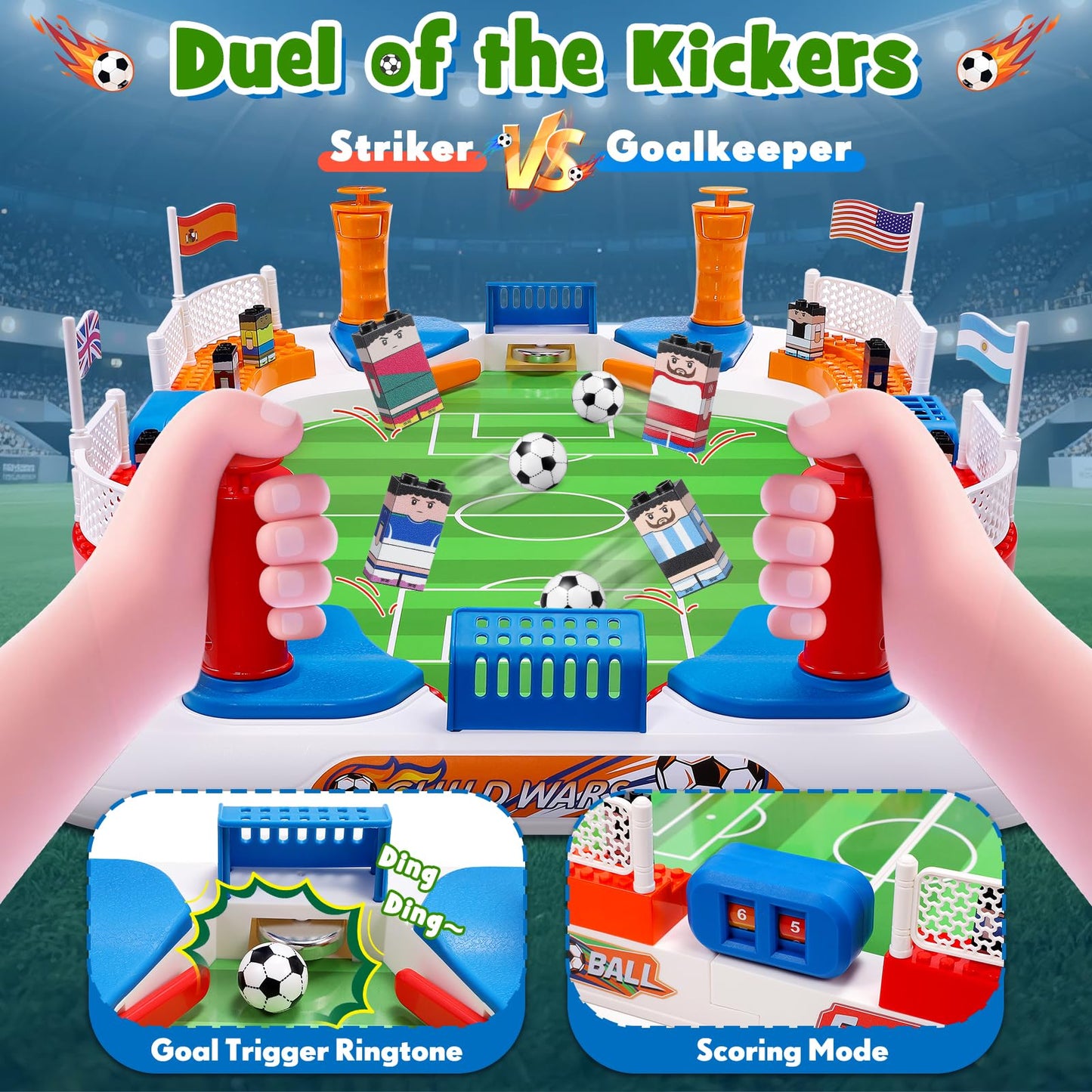 Toyze Soccer Board Game – Mini Foosball Table for Kids, Indoor Family Fun Gift (Ages 4–12)