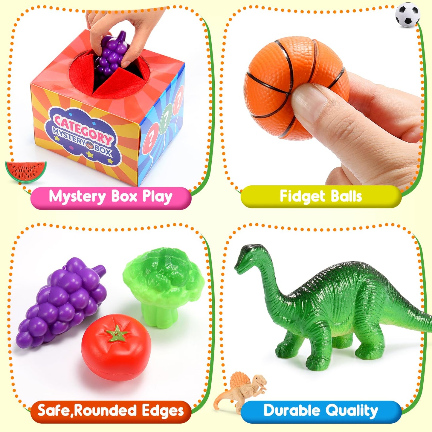 Toyze Montessori Toys for 3-6 Year Olds — 58-Piece Sorting Set & Mystery Box