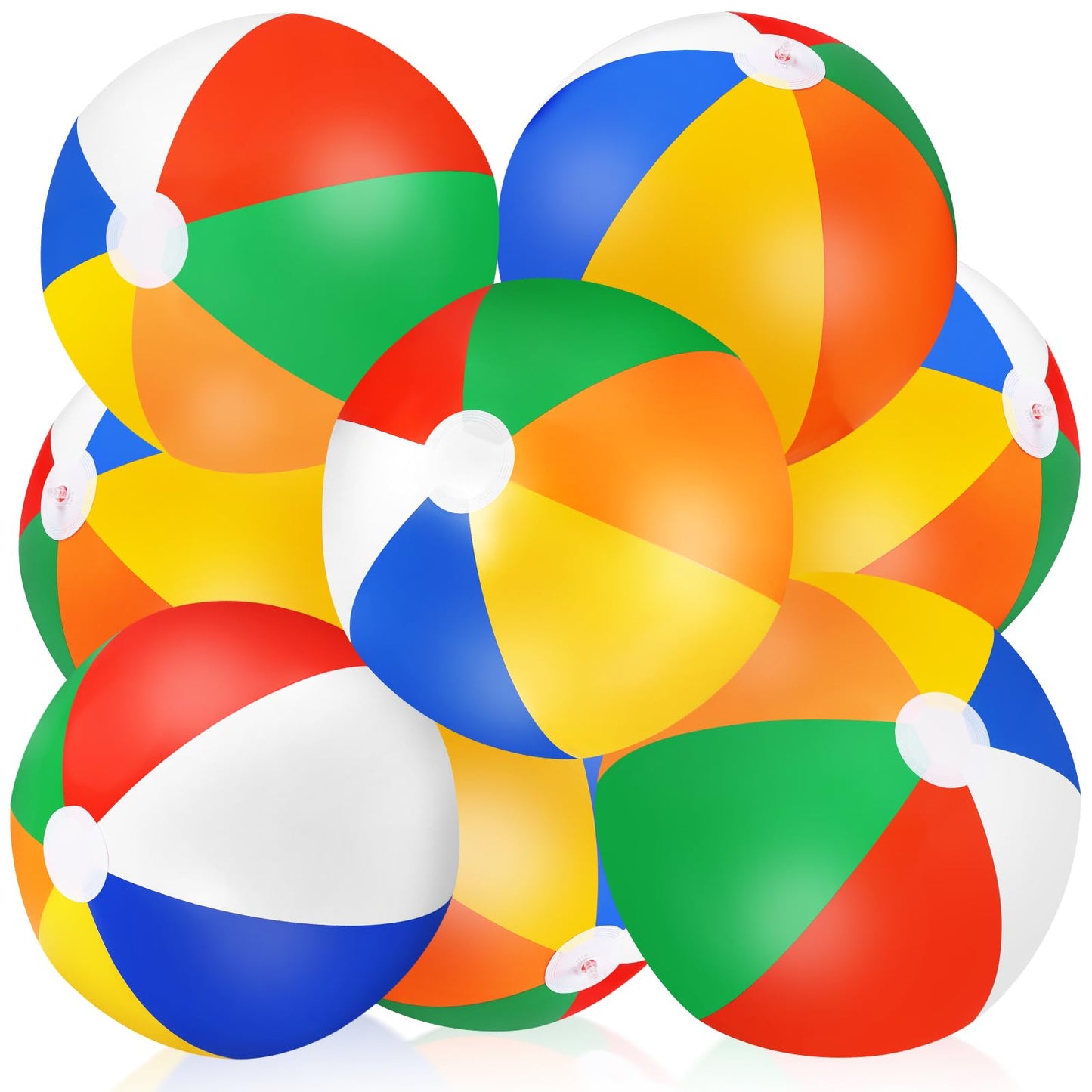 TPCHOIE 8-Pack 24-Inch Large Rainbow Beach Balls – Inflatable Pool Toys for Parties & Beach Fun