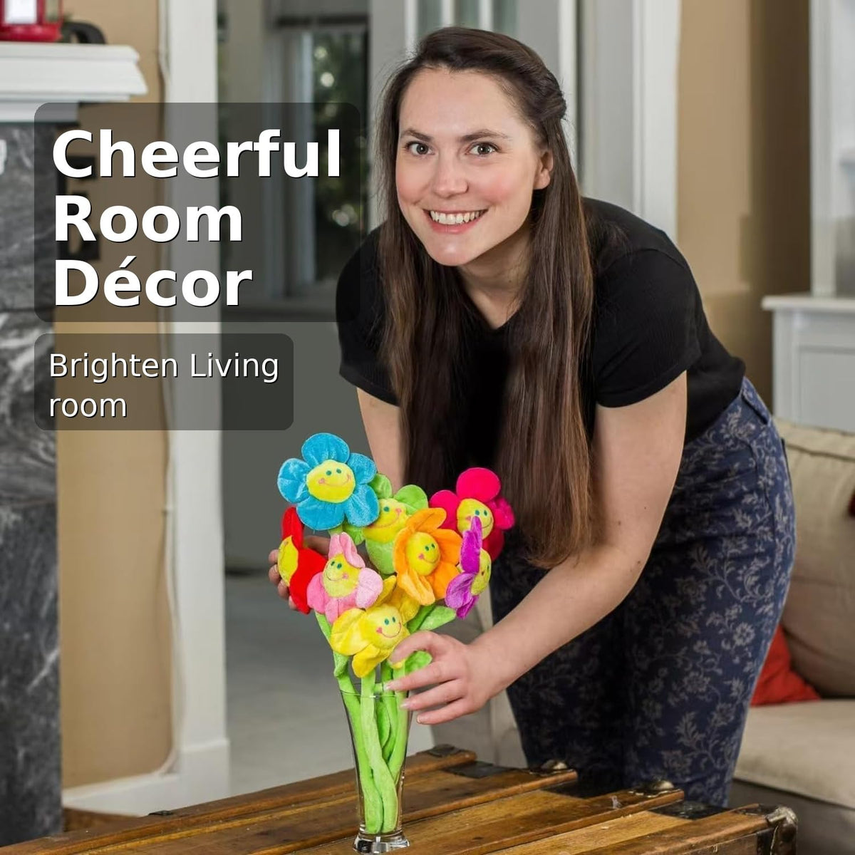 Tplay Flower Plush for Toddlers — Bendable Encased Stem Bouquet Toy (Ages 2–5)
