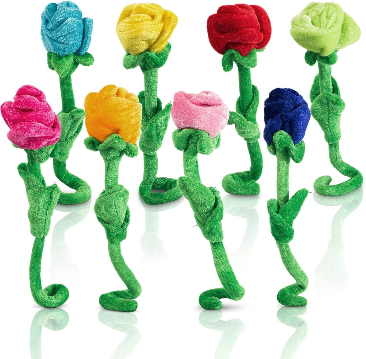 T play Rose Flower Plush for Toddlers – Bendable 0-Poke Encased Stems