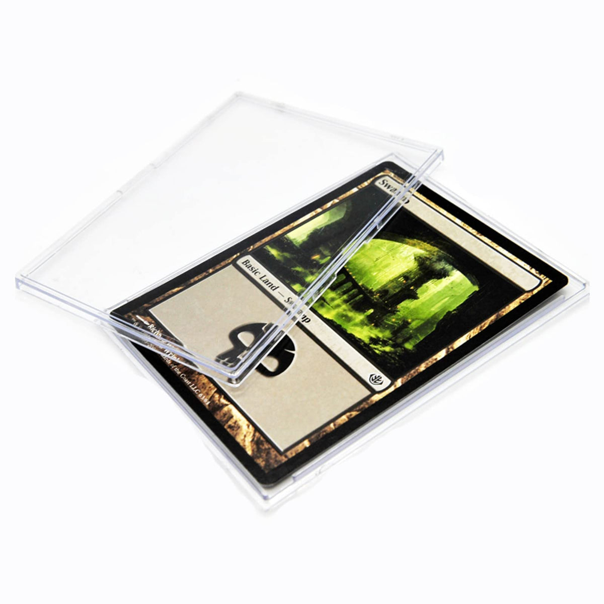 Tpoael Clear Acrylic Card Sleeves Top Loaders – 10-Pack + 2 Display Stands