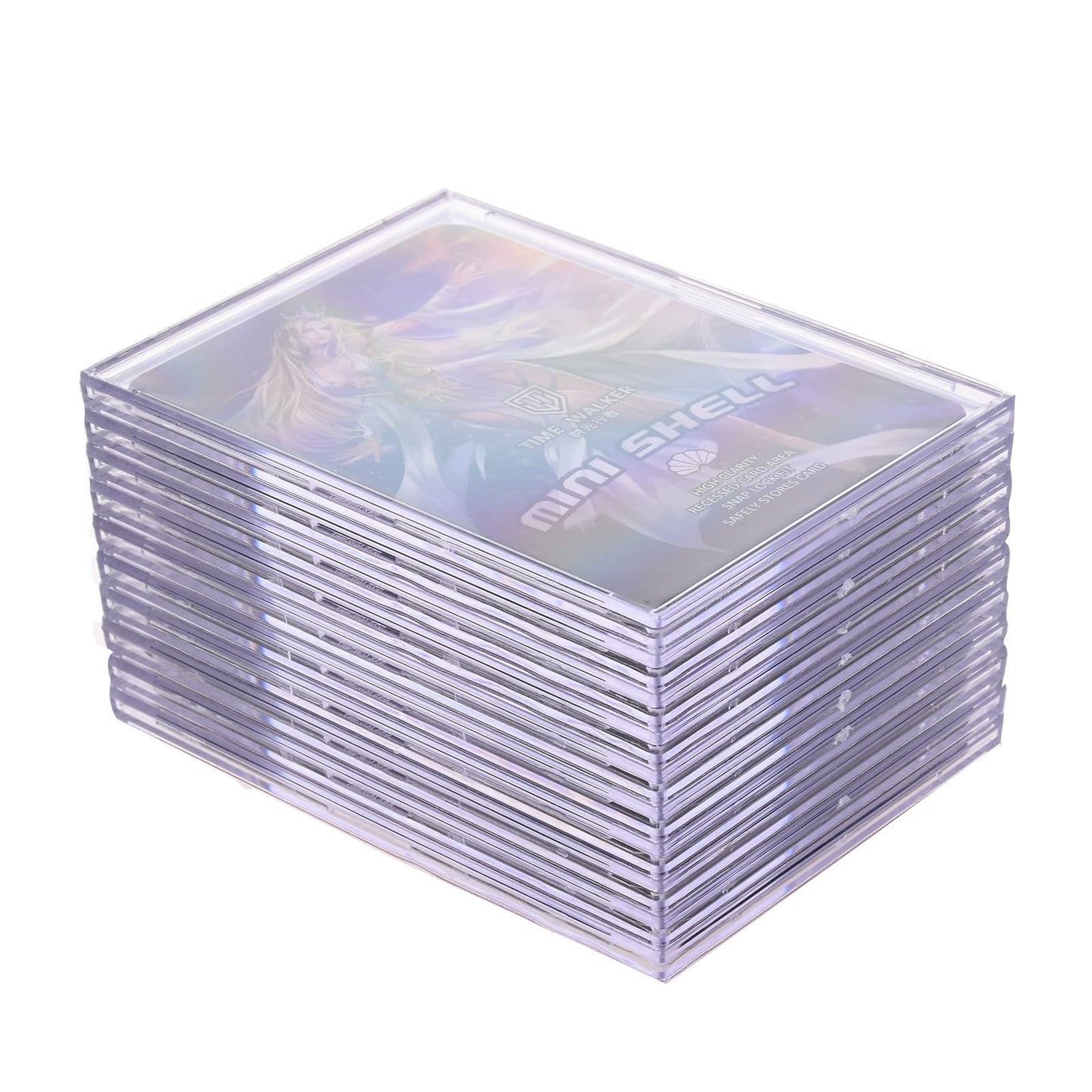 Tpoael Clear Acrylic Card Sleeves Top Loaders – 10-Pack + 2 Display Stands