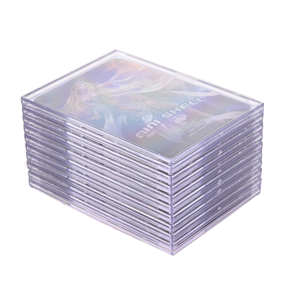 Tpoael Clear Acrylic Card Sleeves Top Loaders – 10-Pack + 2 Display Stands
