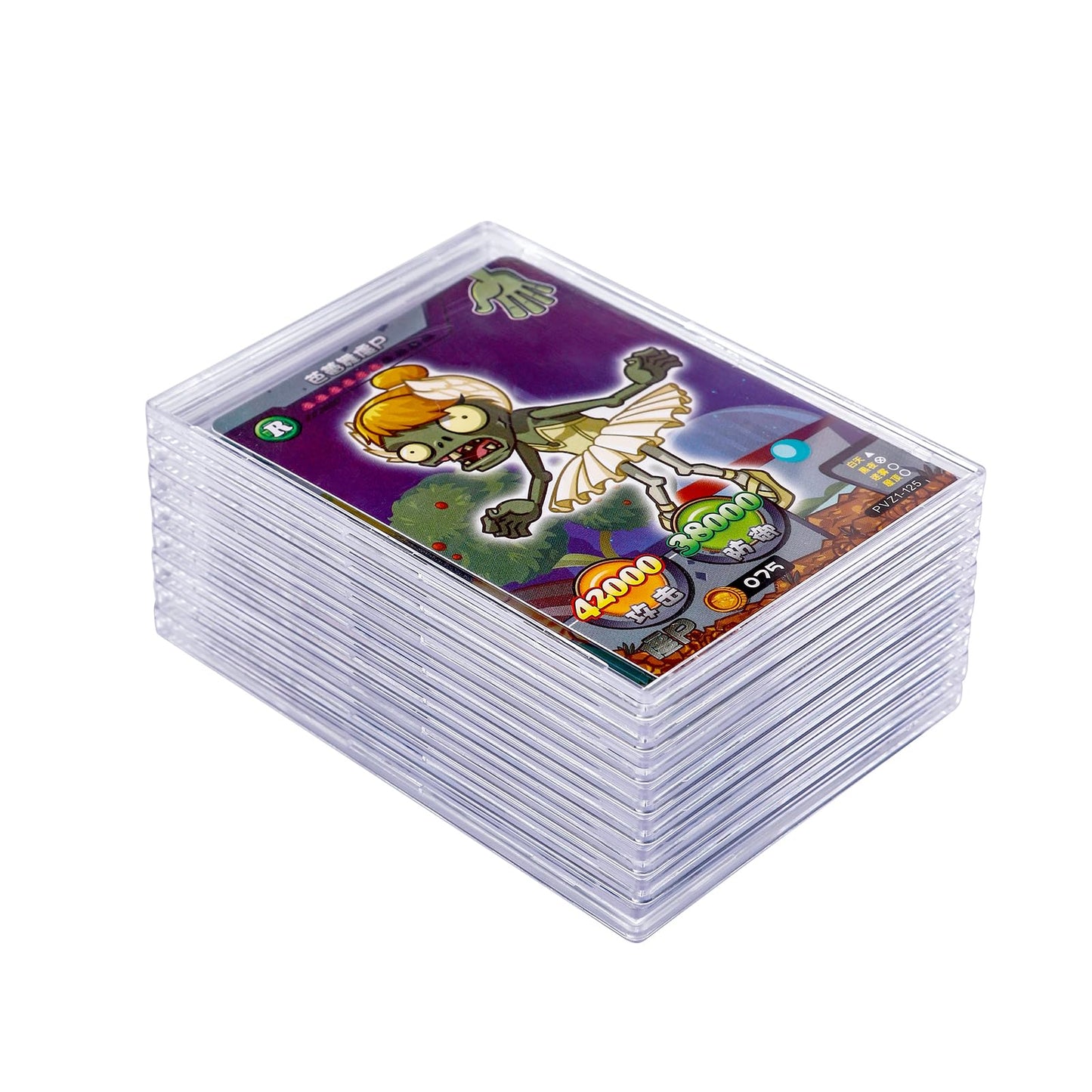 Tpoael Clear Acrylic Card Sleeves Top Loaders – 10-Pack + 2 Display Stands