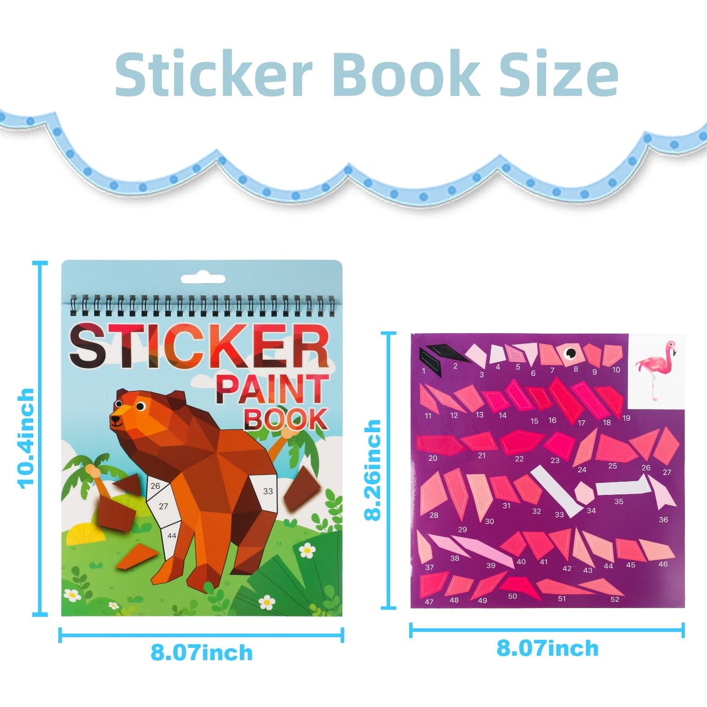 TPQKA 2-Pack Sticker Paint Books for Kids 4-8 & 8-10 – Ocean & Animal Theme