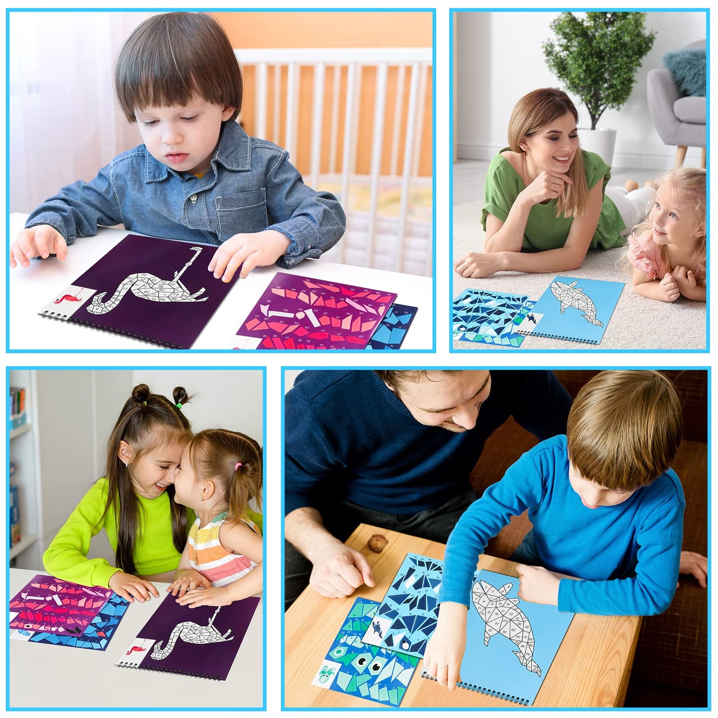 TPQKA 2-Pack Sticker Paint Books for Kids 4-8 & 8-10 – Ocean & Animal Theme
