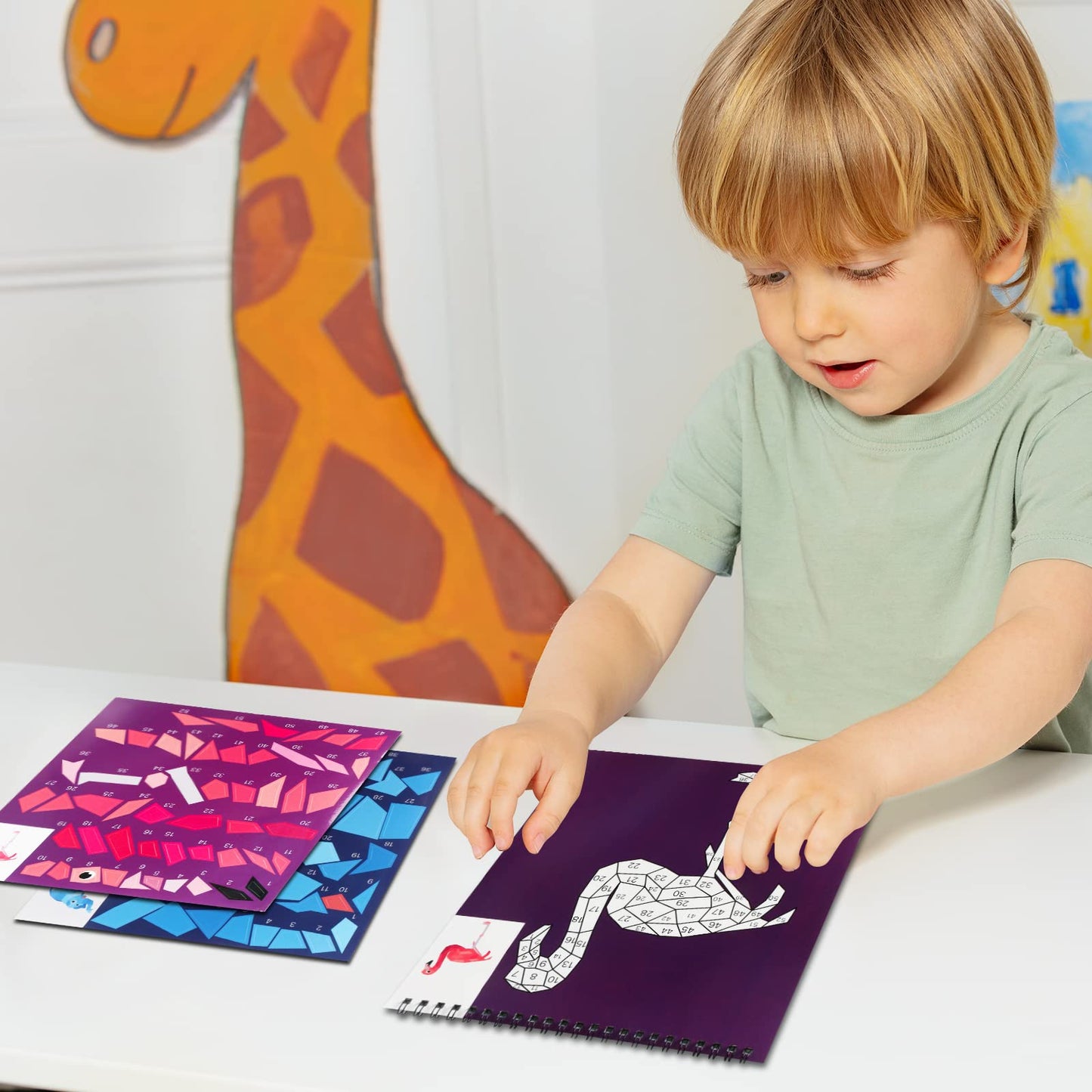 TPQKA 2-Pack Sticker Paint Books for Kids 4-8 & 8-10 – Ocean & Animal Theme