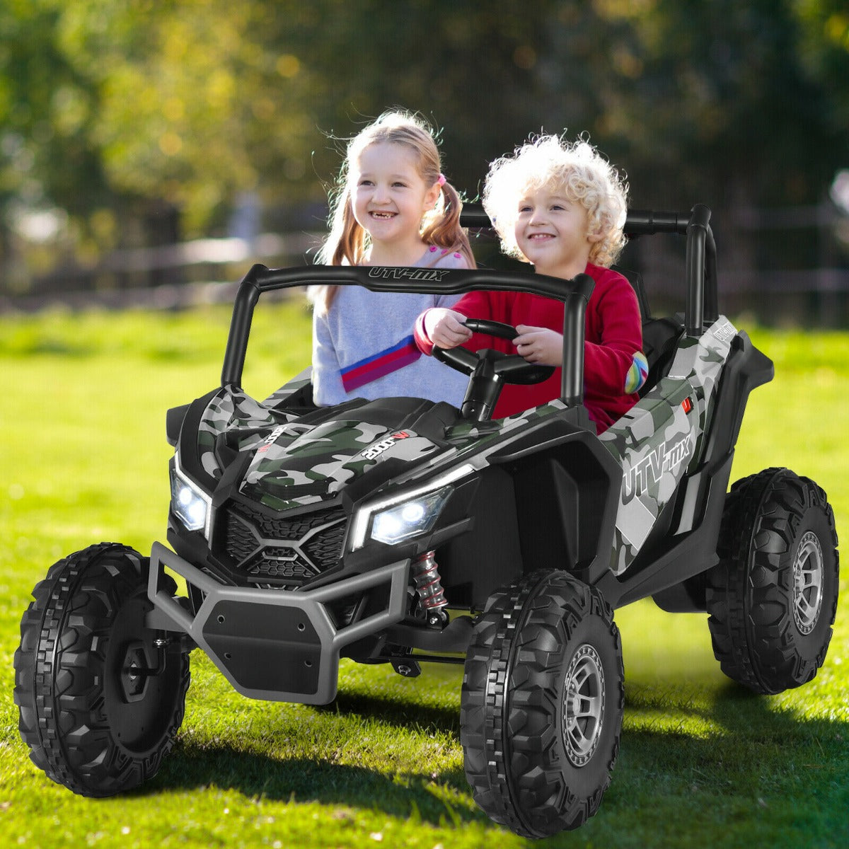 12V Electric Car With Music Remote Control and 2 Seats for Kids-Black
